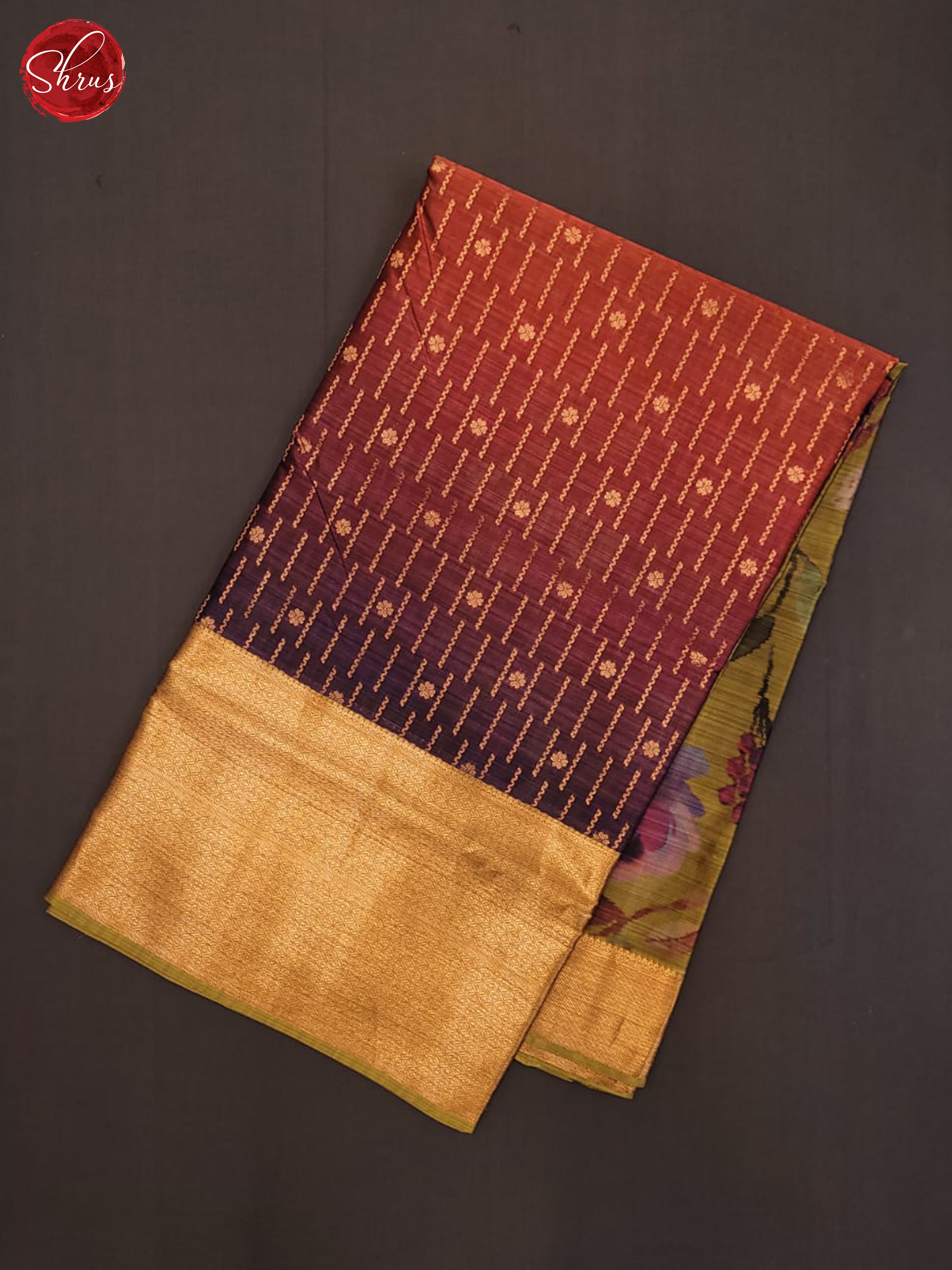 Red and Green- Kanchipuram Half-pure Silk Saree - Shop on ShrusEternity.com