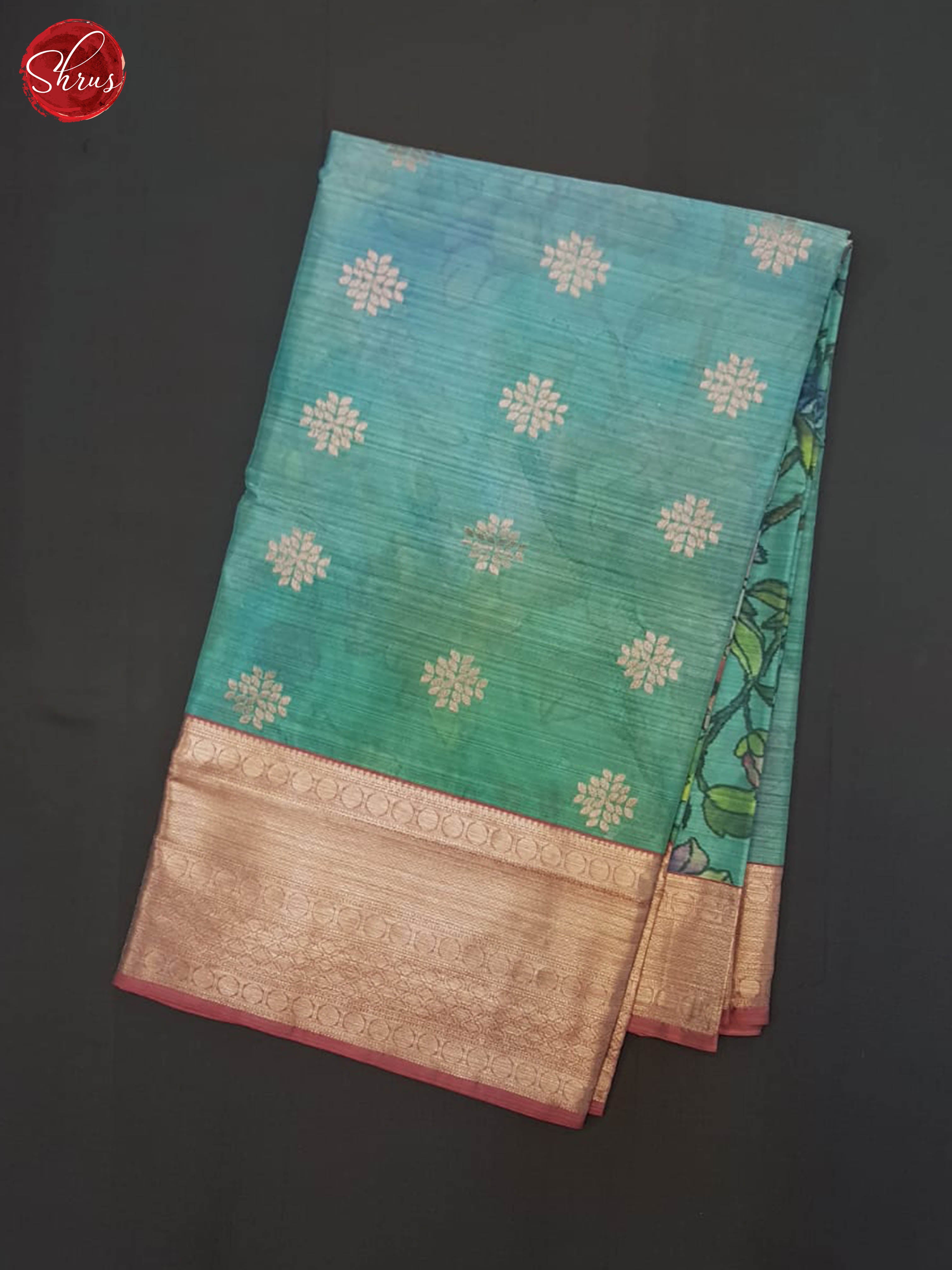 Blue And Dusty Wine- Kanchipuram half-pure Silk saree - Shop on ShrusEternity.com