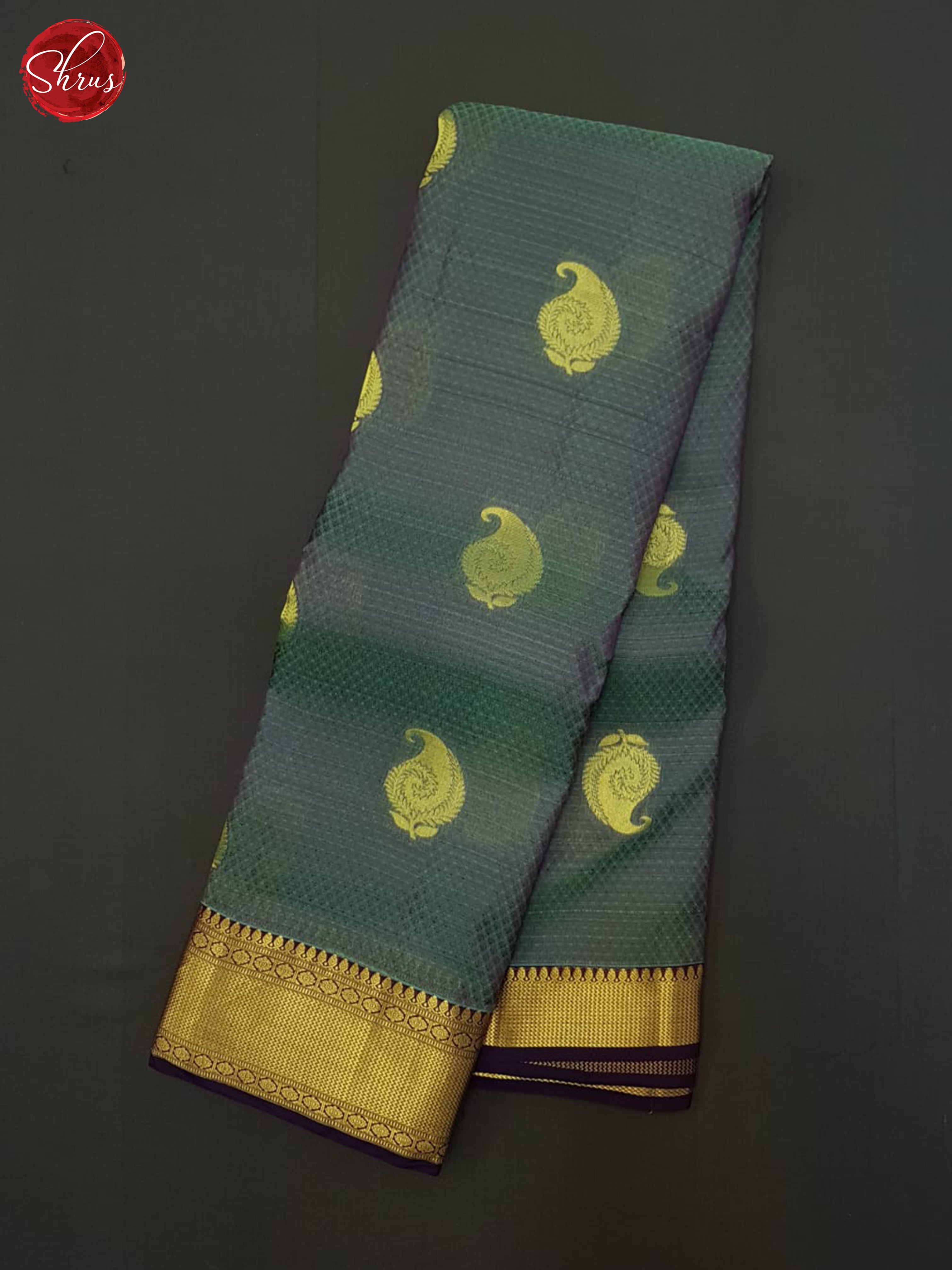 Grey And Wine- Kanchipuram Silk Saree - Shop on ShrusEternity.com