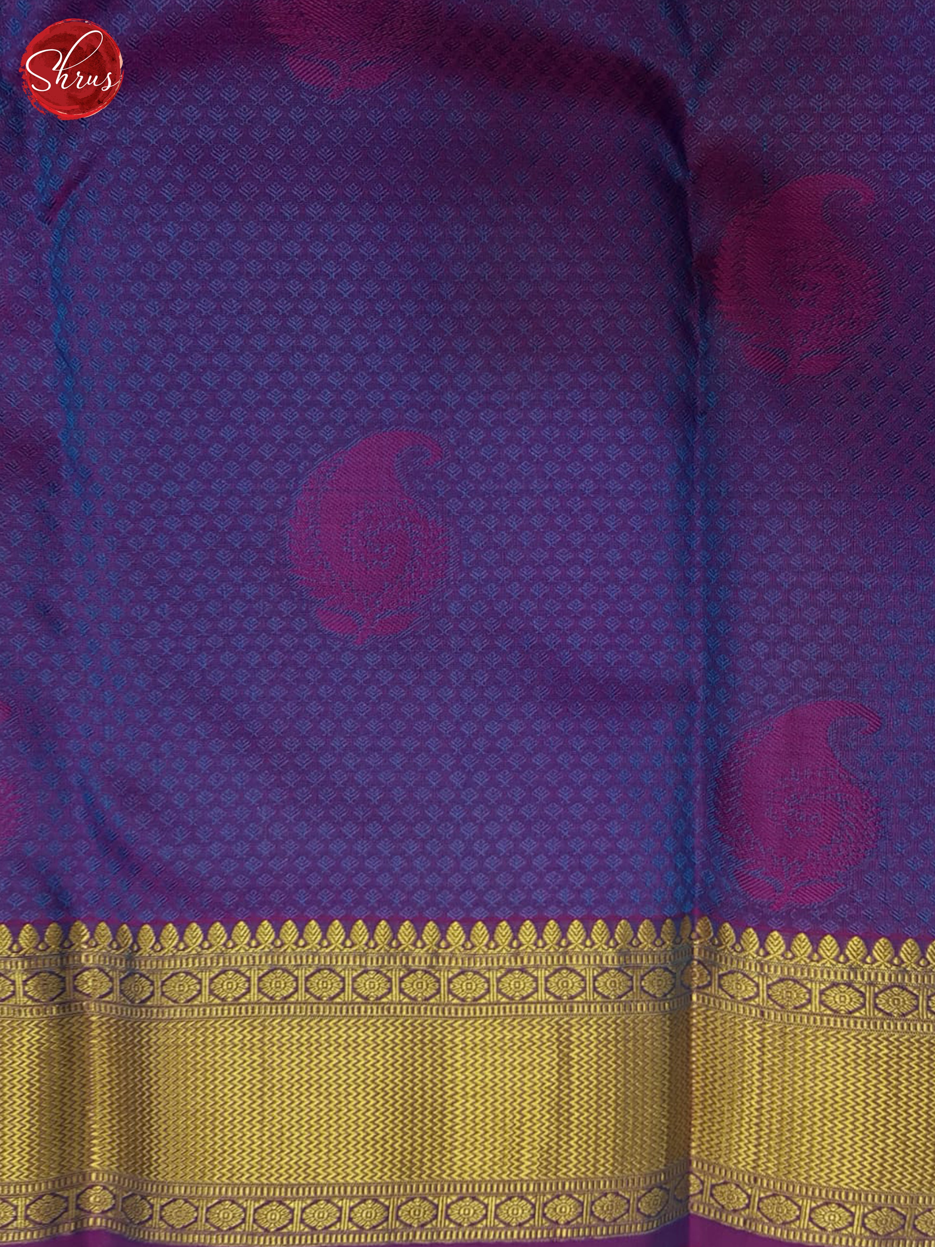 Blue And Purple- Kanchipuram half-pure Silk Saree - Shop on ShrusEternity.com