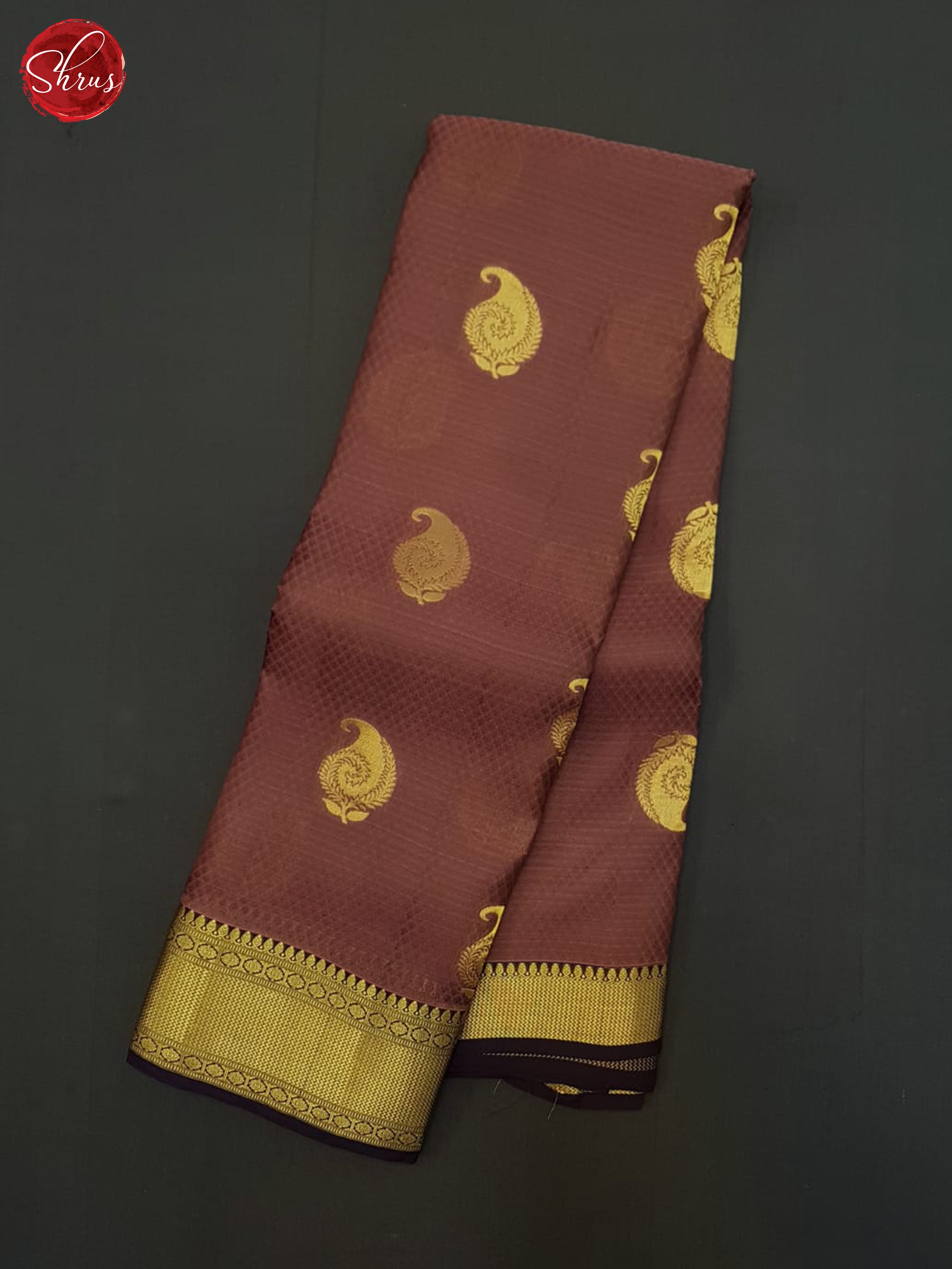 Dusty Wine And Deep Wine-Kanchipuram half-pure silk saree - Shop on ShrusEternity.com