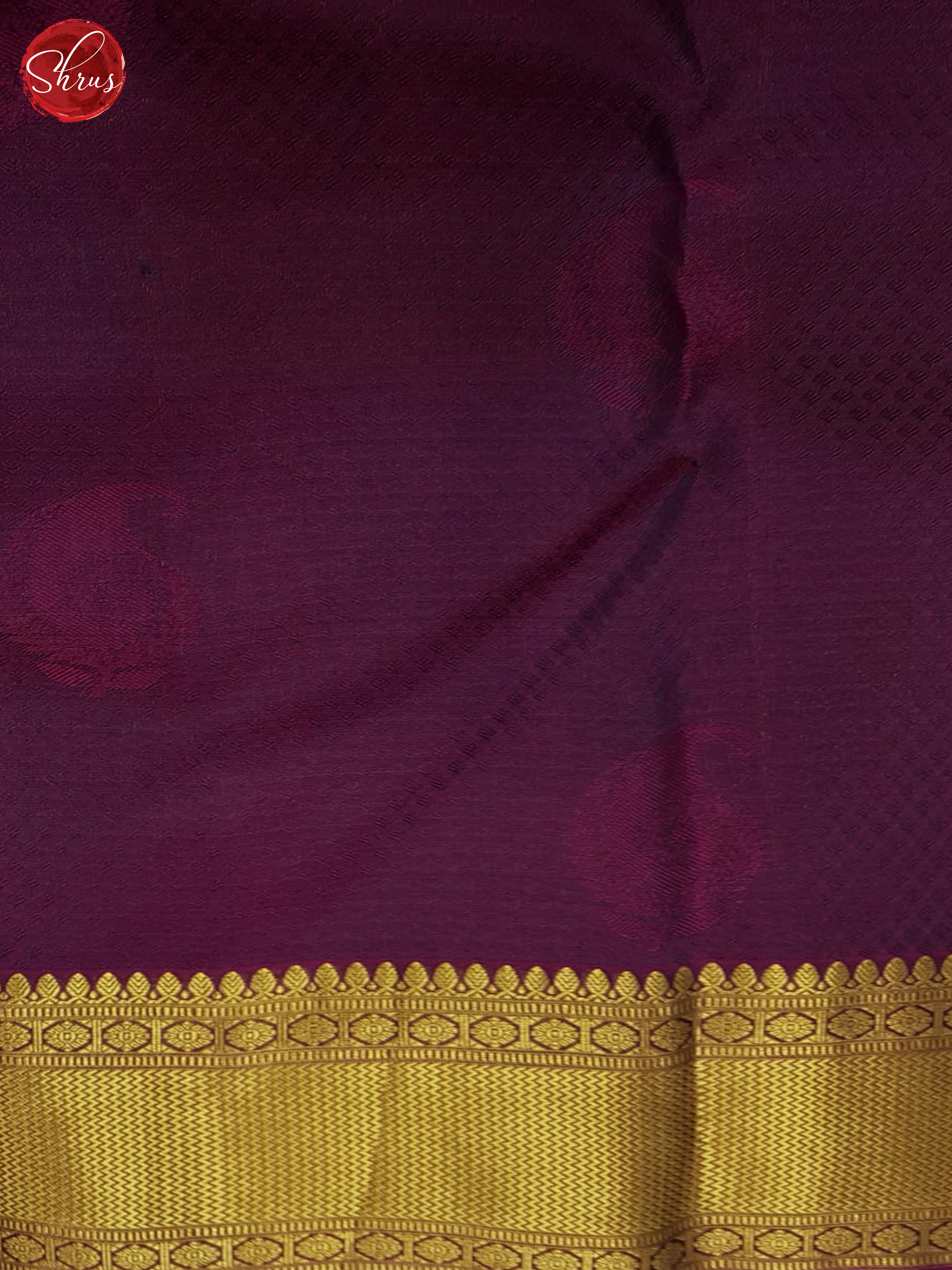 Blue And Wine- Kanchipuram half-pure Silk Saree - Shop on ShrusEternity.com