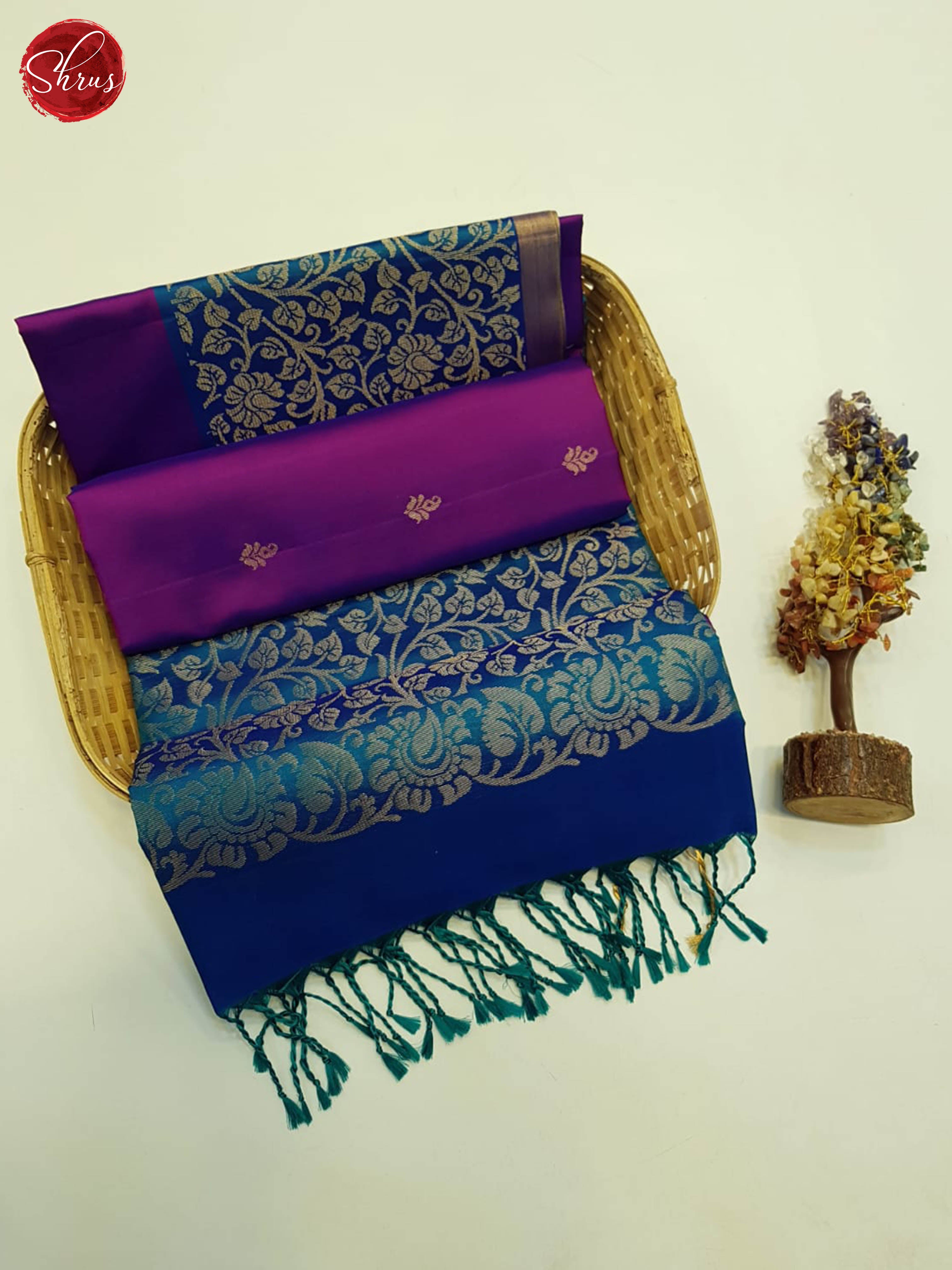 Purple And Blue- Seoft Silk Saree - Shop on ShrusEternity.com