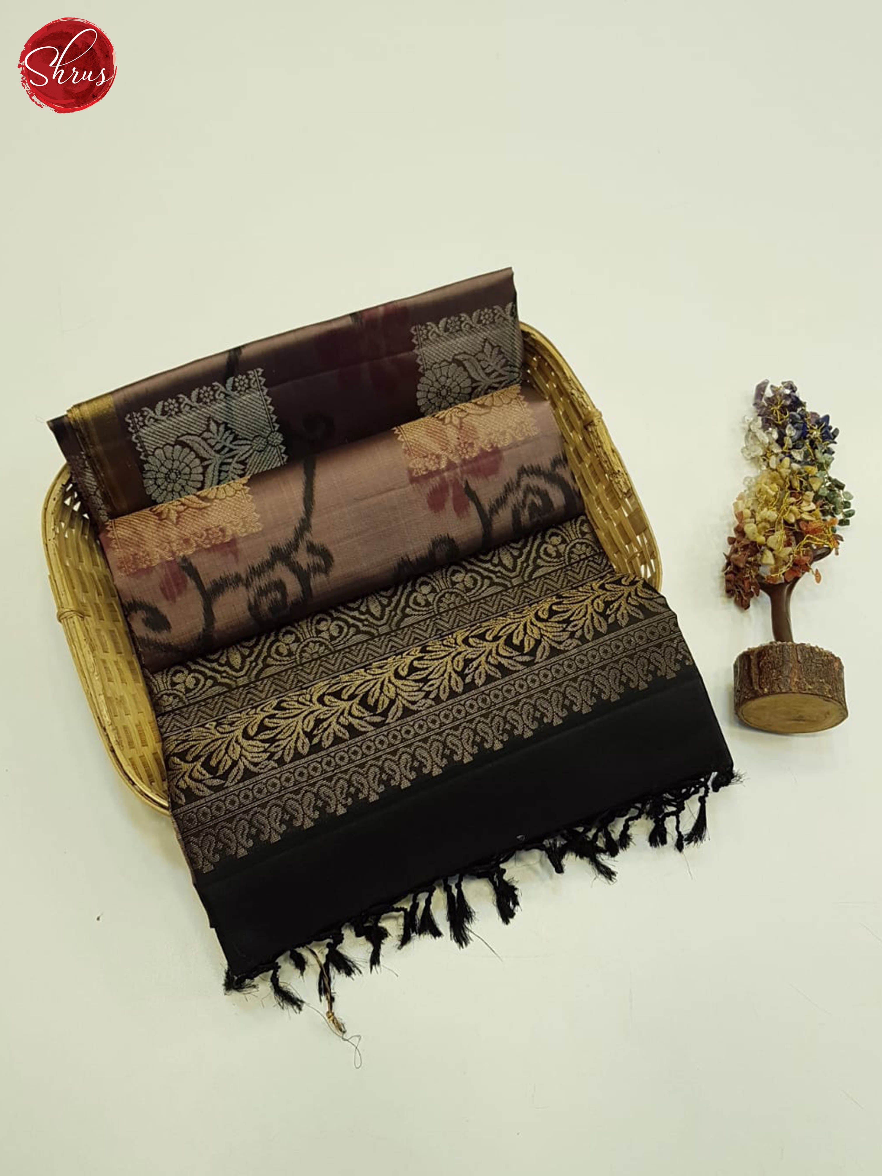 Brown & Dark Brown- Soft Silk Saree - Shop on ShrusEternity.com