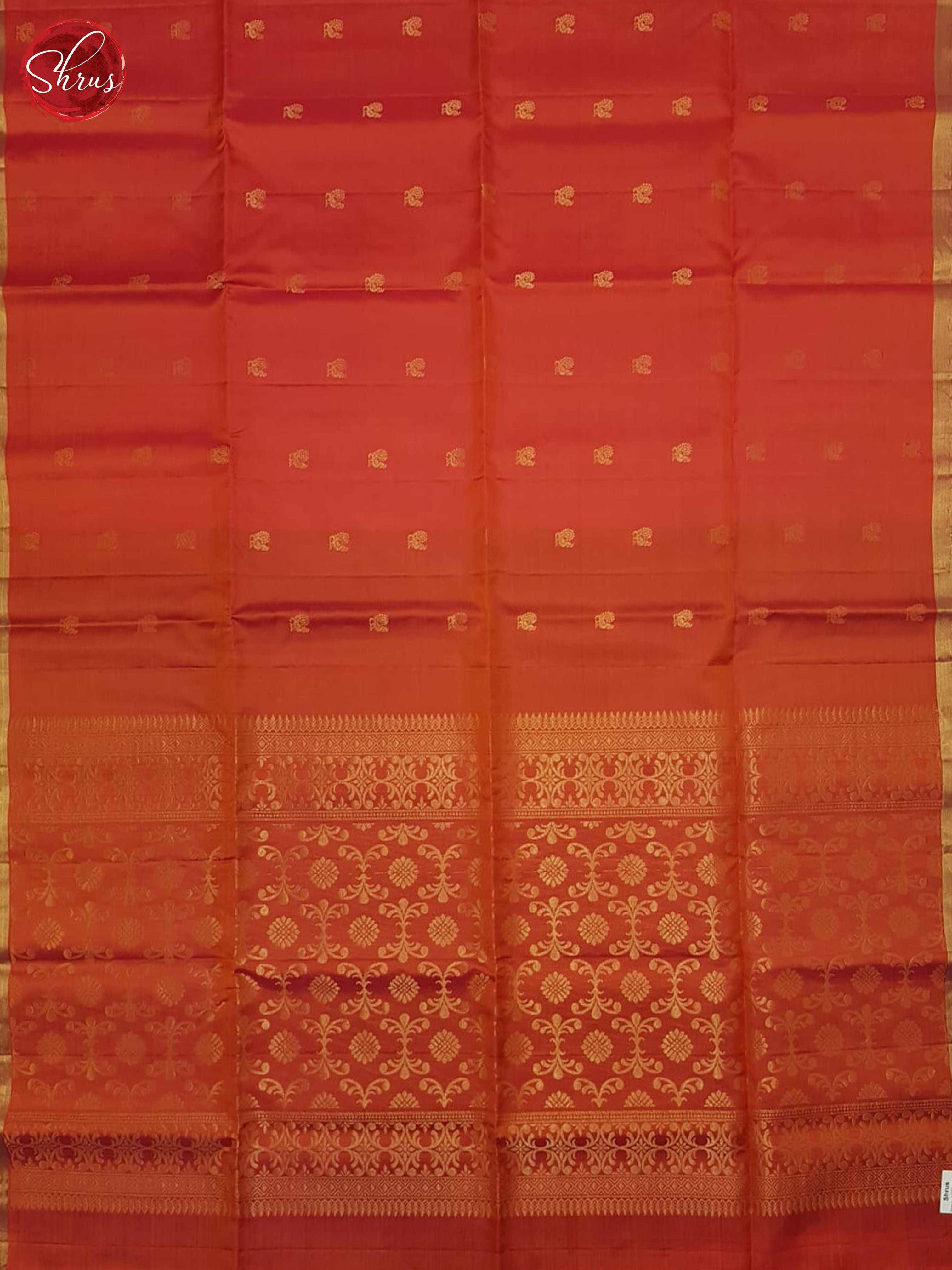 Orangish Pink & Green - Soft Silk Saree - Shop on ShrusEternity.com