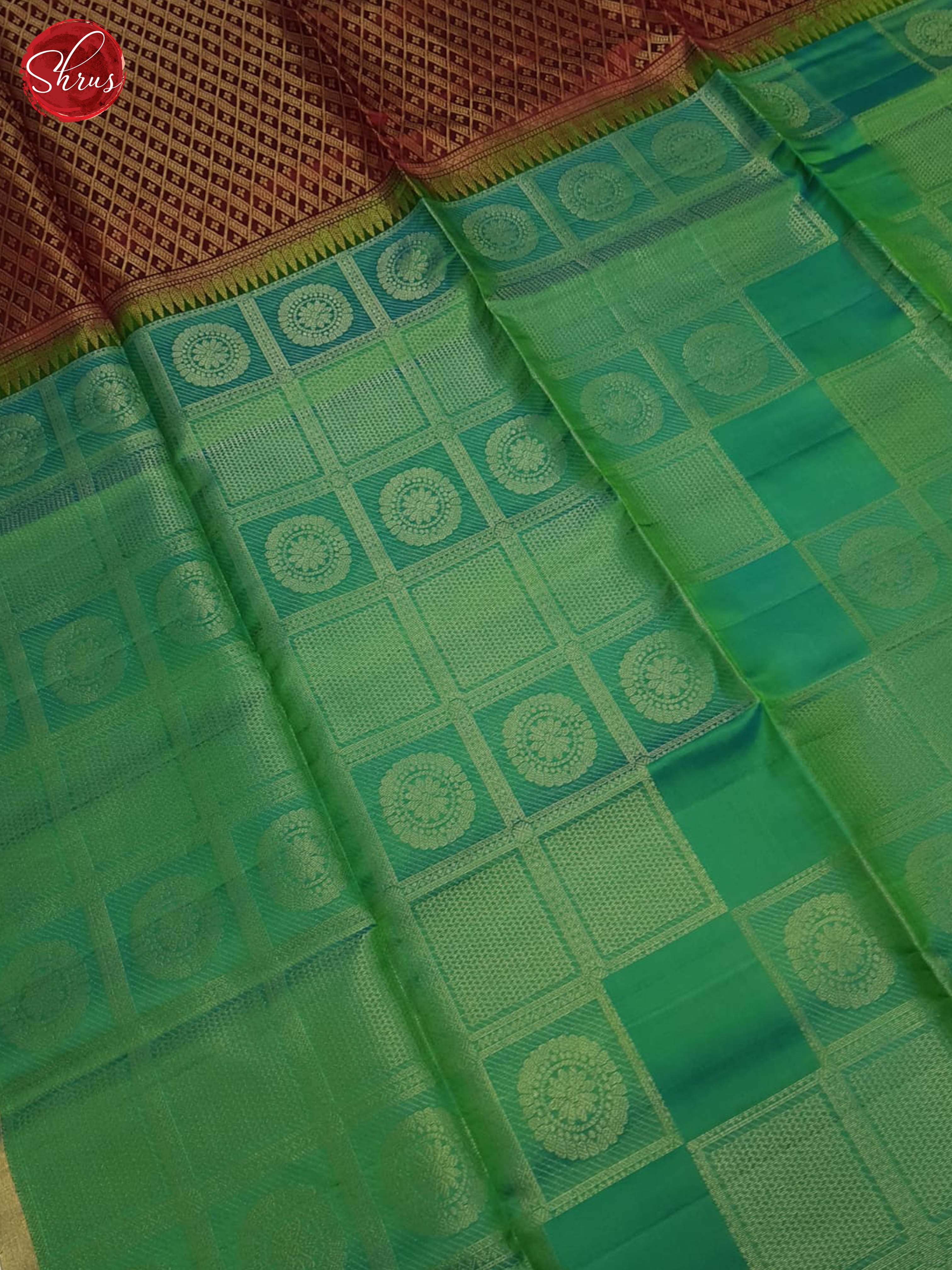 Green And Maroon- Soft Silk saree - Shop on ShrusEternity.com