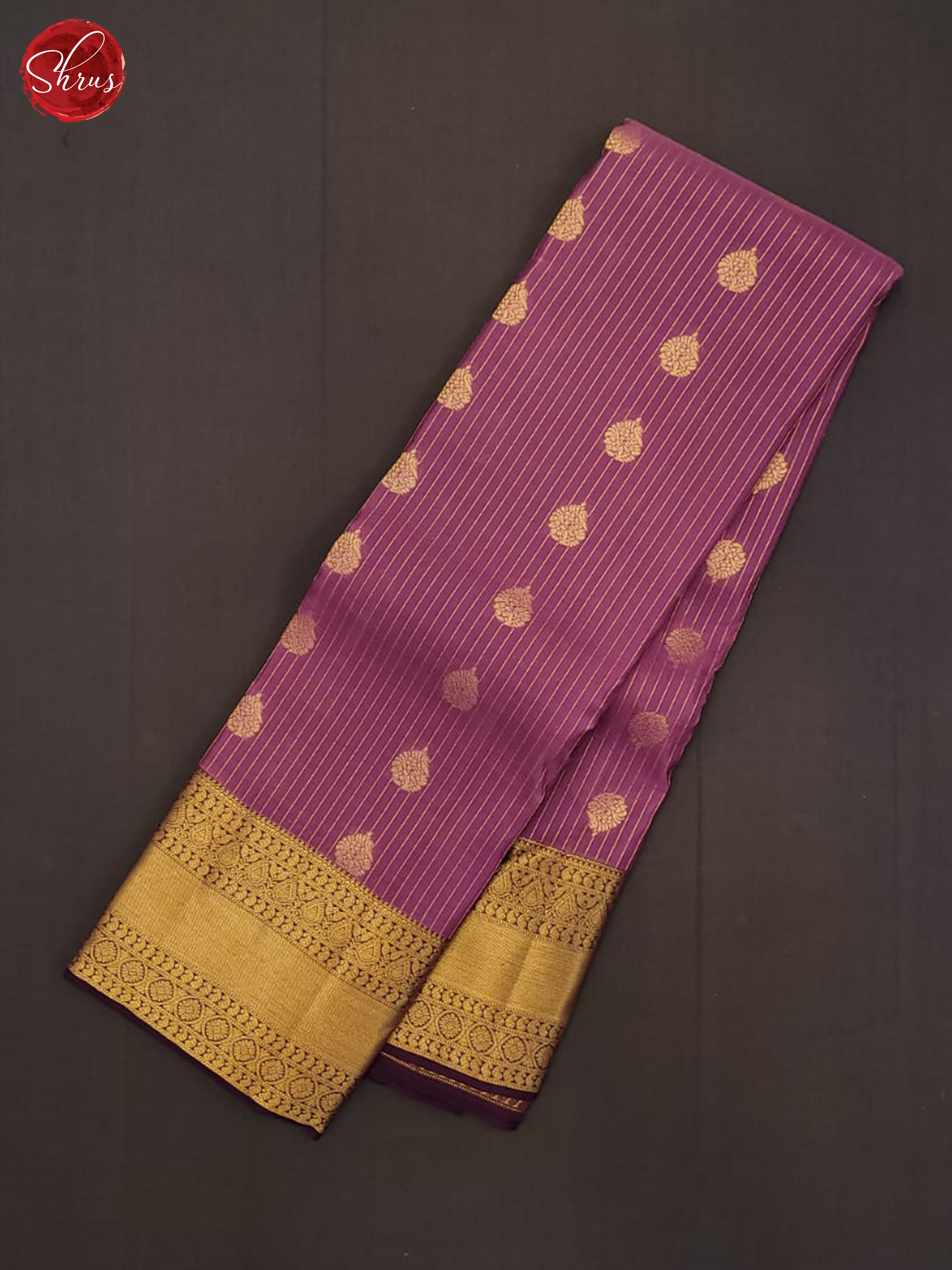 lavender and wine- Kanchipuram half-pure Silk Saree - Shop on ShrusEternity.com