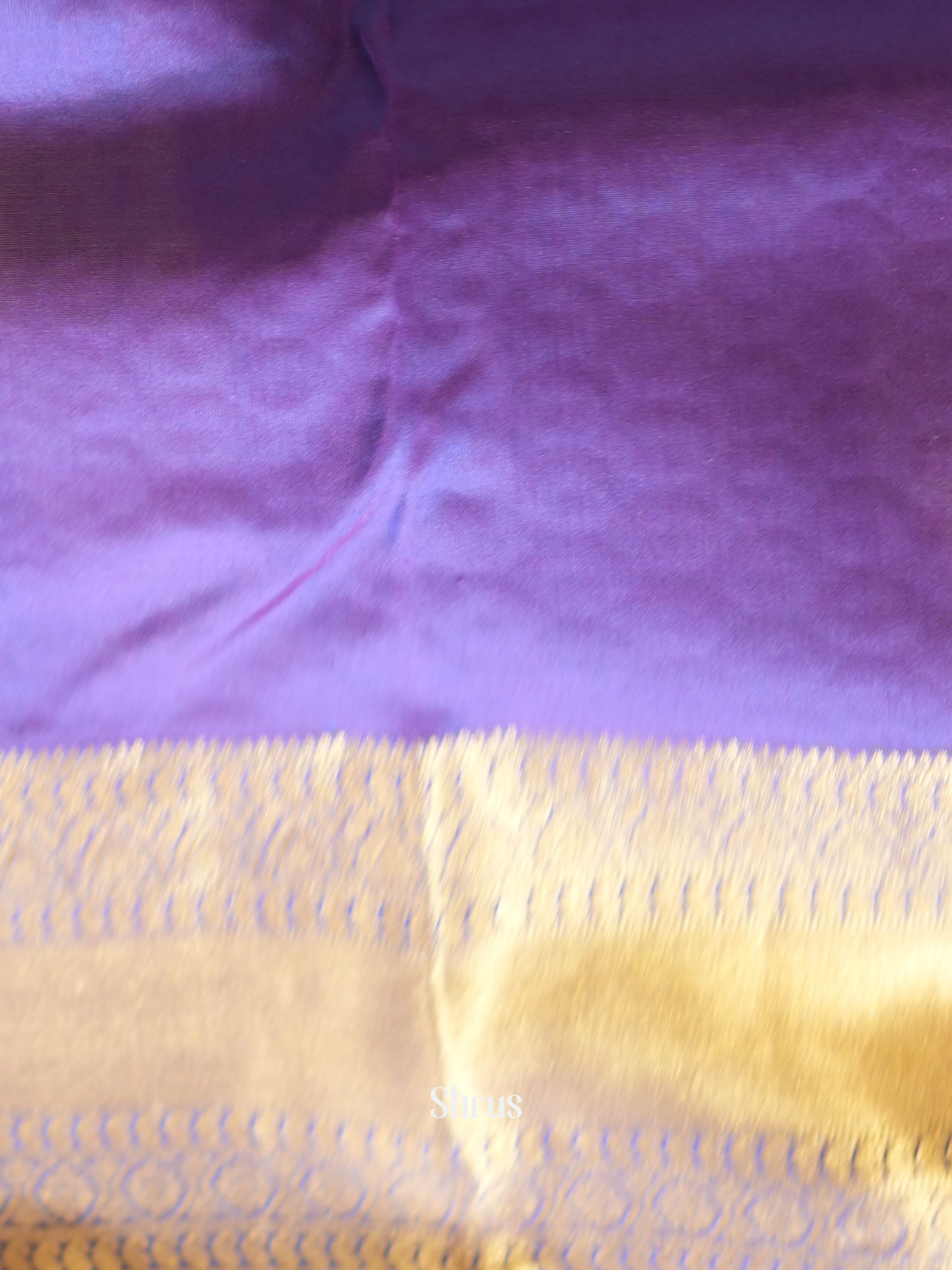 Blue & Purple - Kanchipuram half-pure Silk Saree