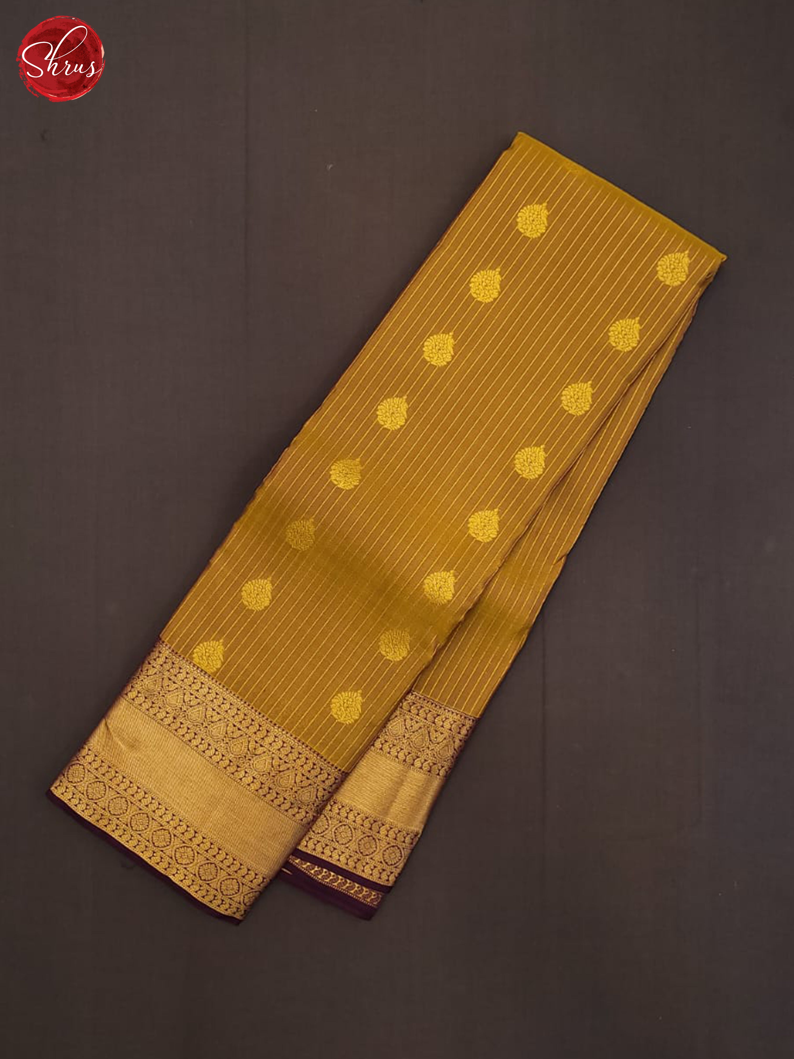 mehandhi Green and wine- Kanchipuram Half- pure Silk Saree - Shop on ShrusEternity.com