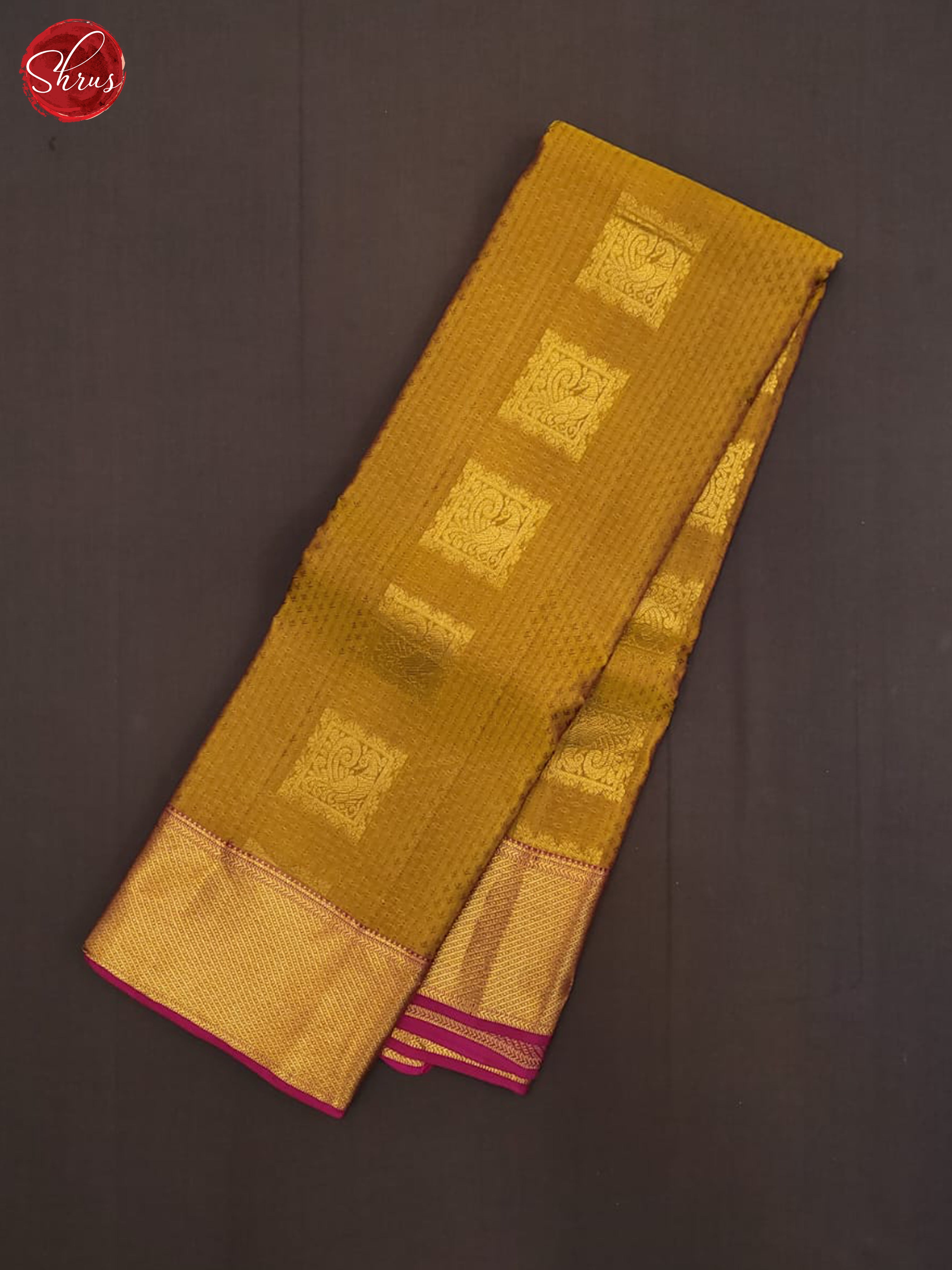 mehandi Green and purple- Kanchipuram half-pure Silk Saree - Shop on ShrusEternity.com