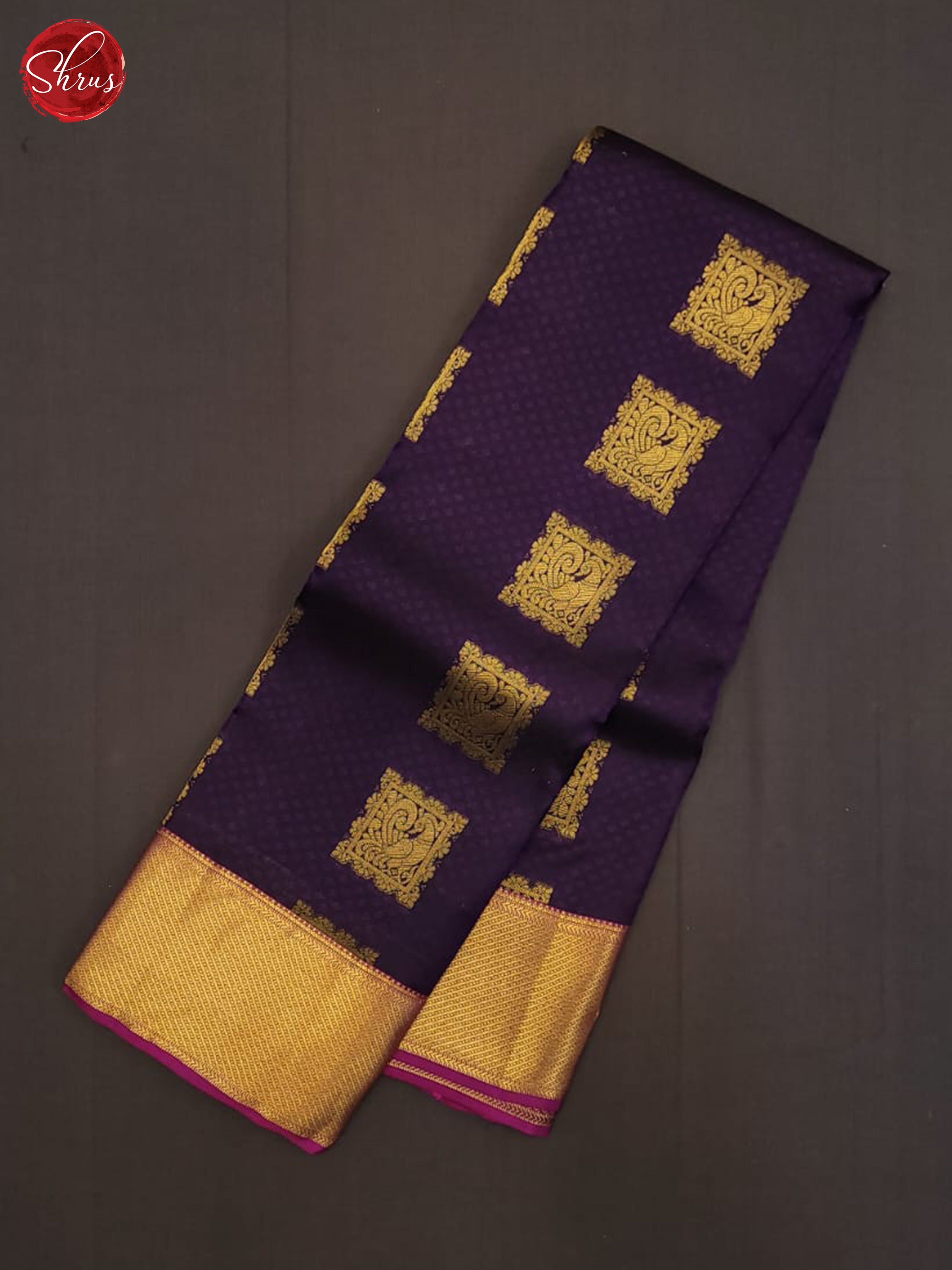 wine and majenta pink- Kanchipuram half-pure Silk Saree - Shop on ShrusEternity.com