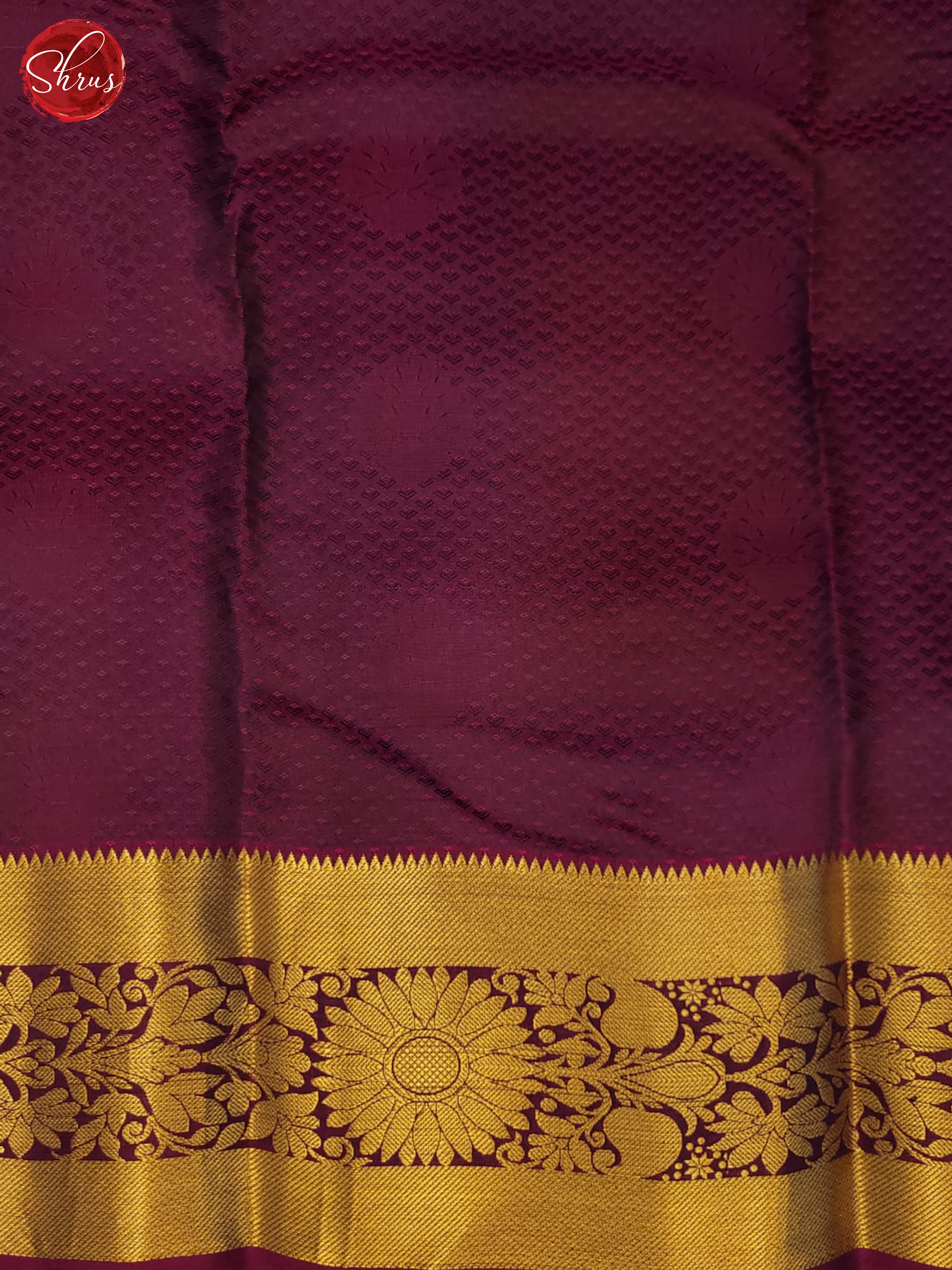 Black and wine- Kanchipuram half-pure Silk Saree - Shop on ShrusEternity.com