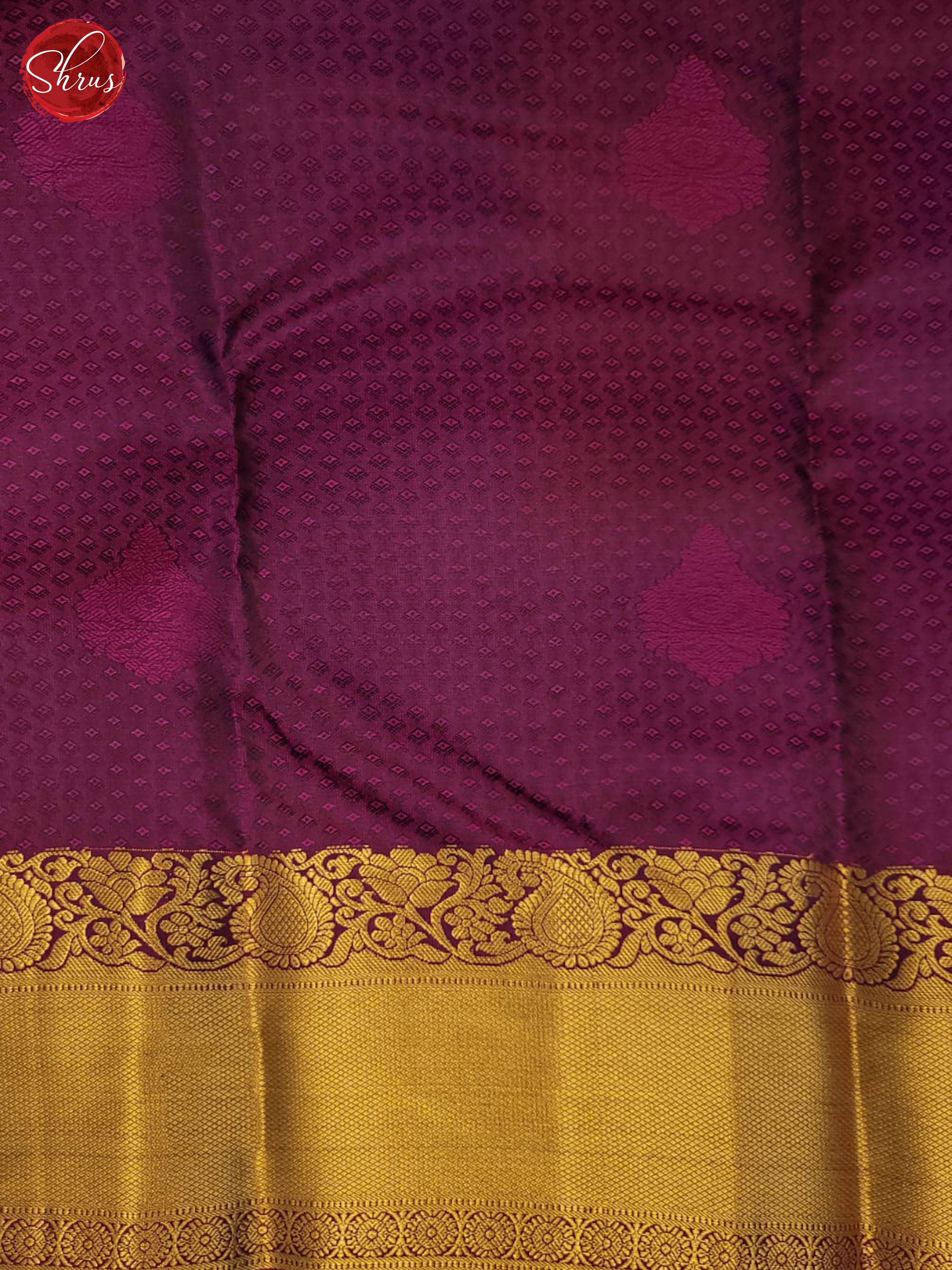 Black and violet- Kanchipuram half-pure Silk Saree - Shop on ShrusEternity.com