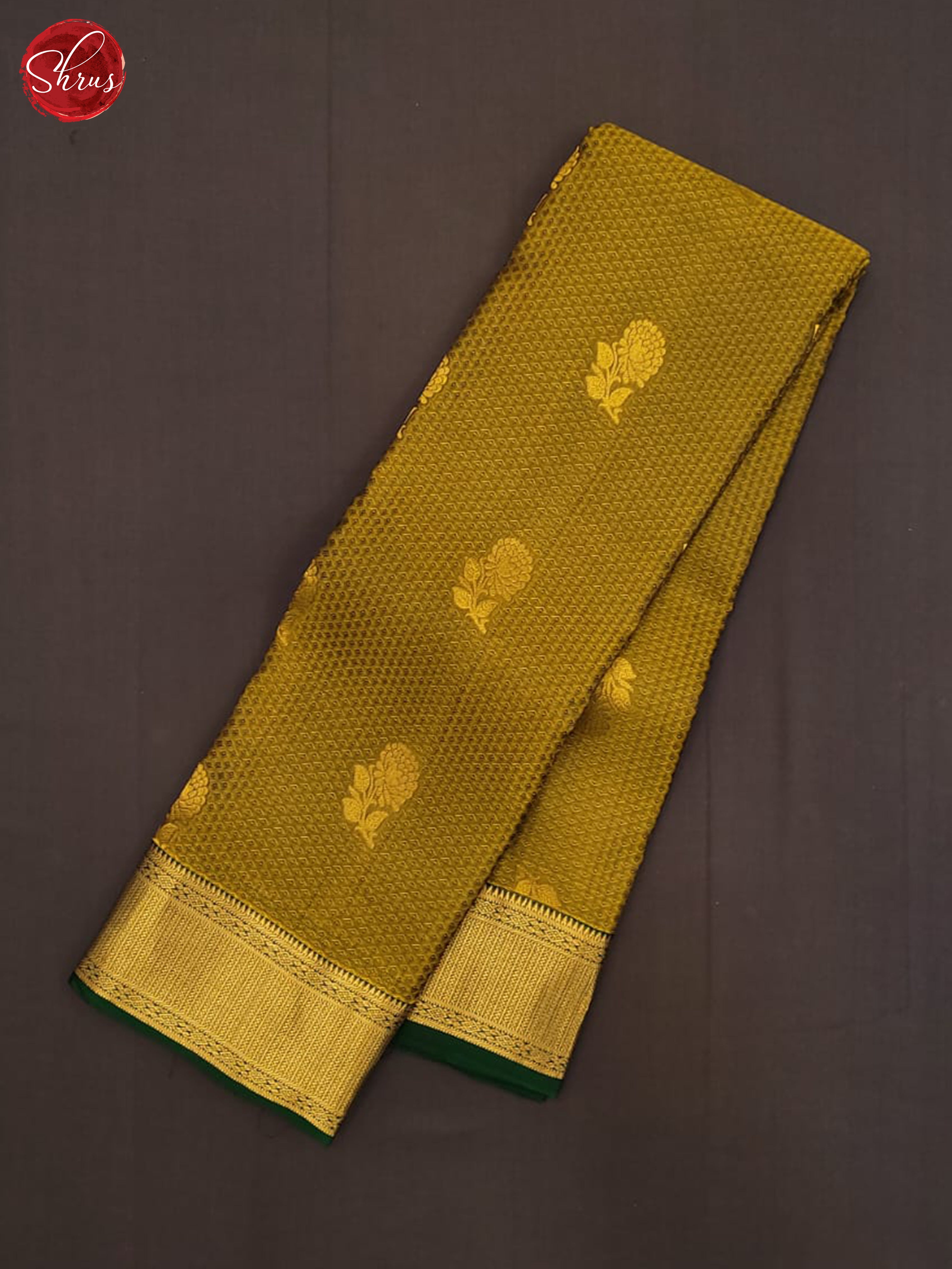 Green & Dark Green - Kanchipuram Half-pure Silk Saree - Shop on ShrusEternity.com