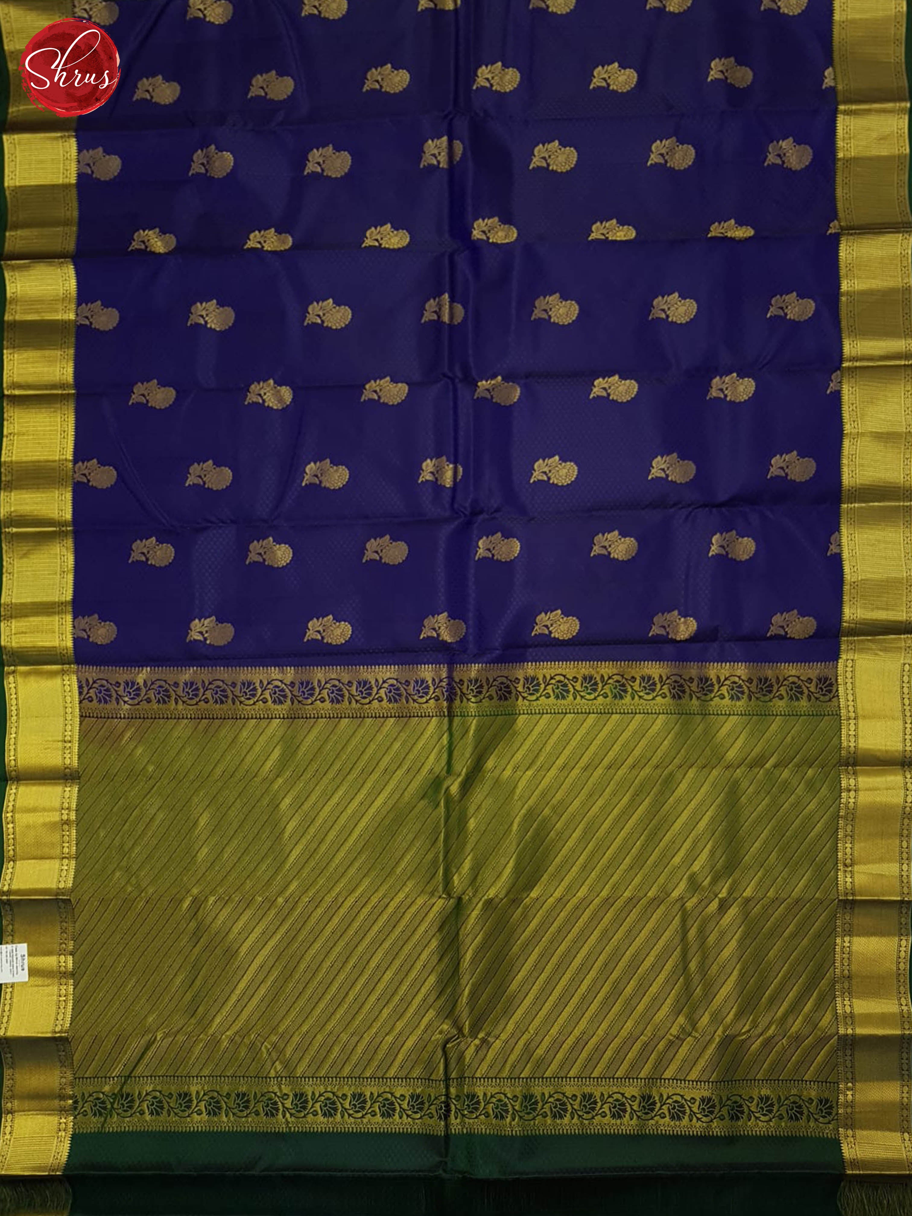 Blue And Green - Kanchipuram-halfpure - Shop on ShrusEternity.com