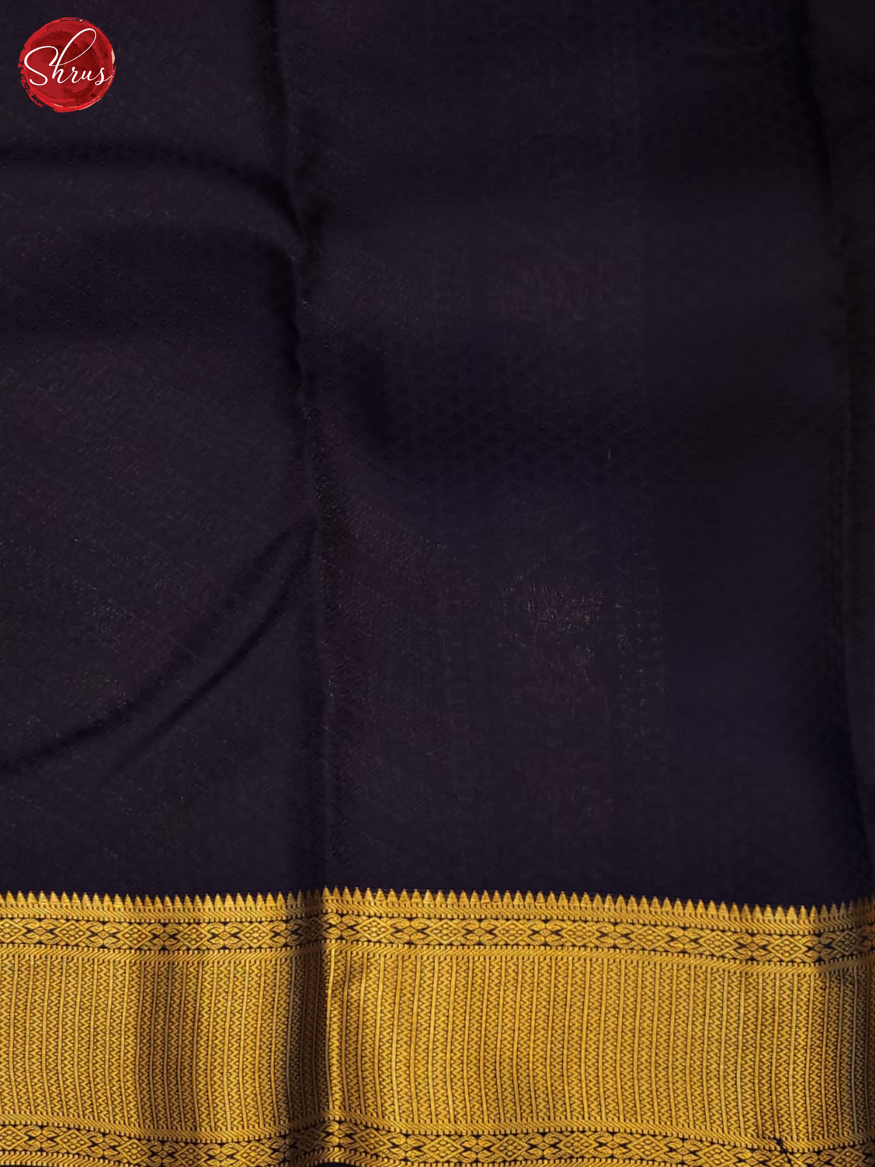 Red and Navy blue- Kanchipuram Half- Pure Silk Saree - Shop on ShrusEternity.com