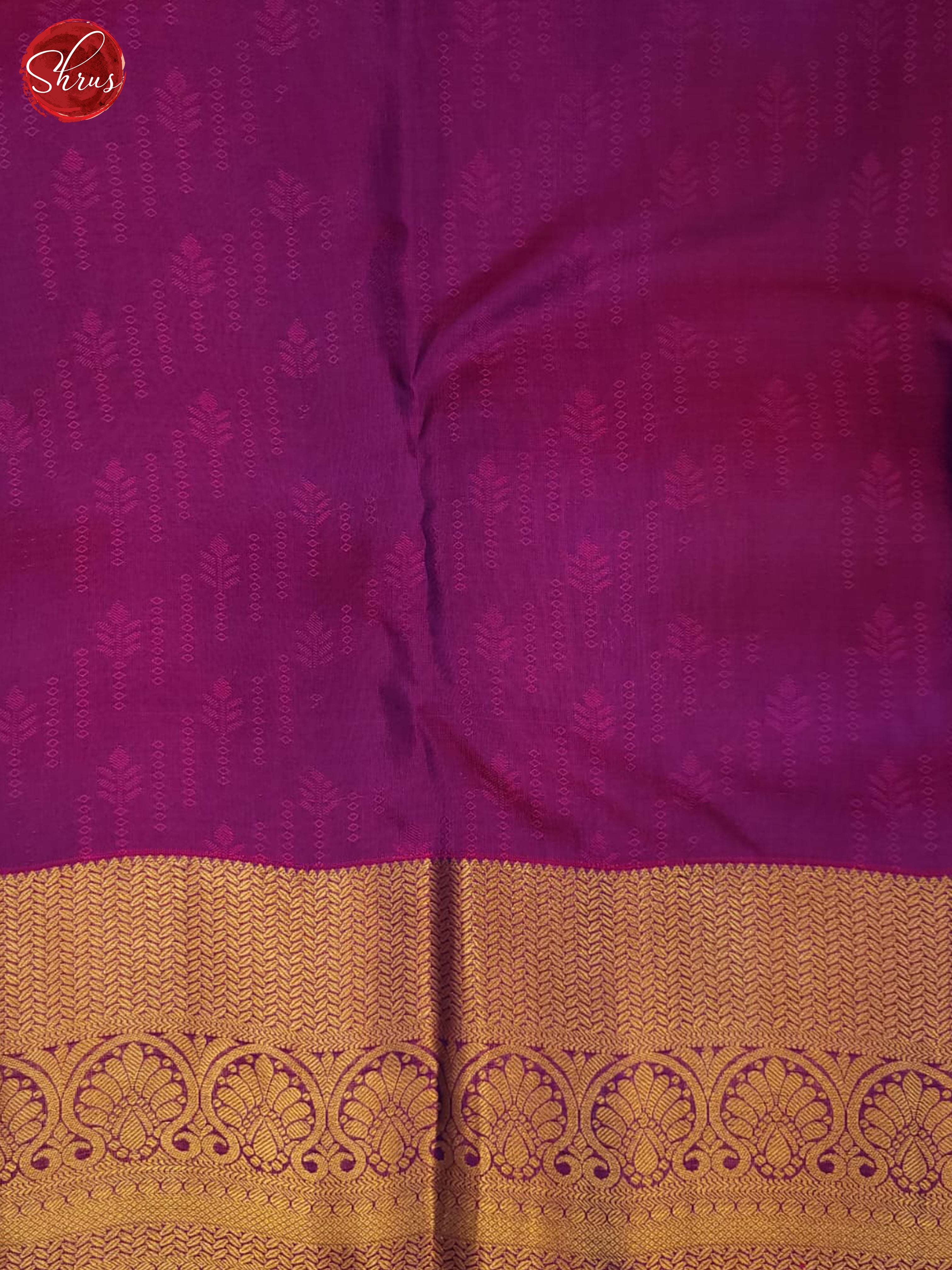 Navy blue and violet- Kanchipuram half-pure Silk saree - Shop on ShrusEternity.com