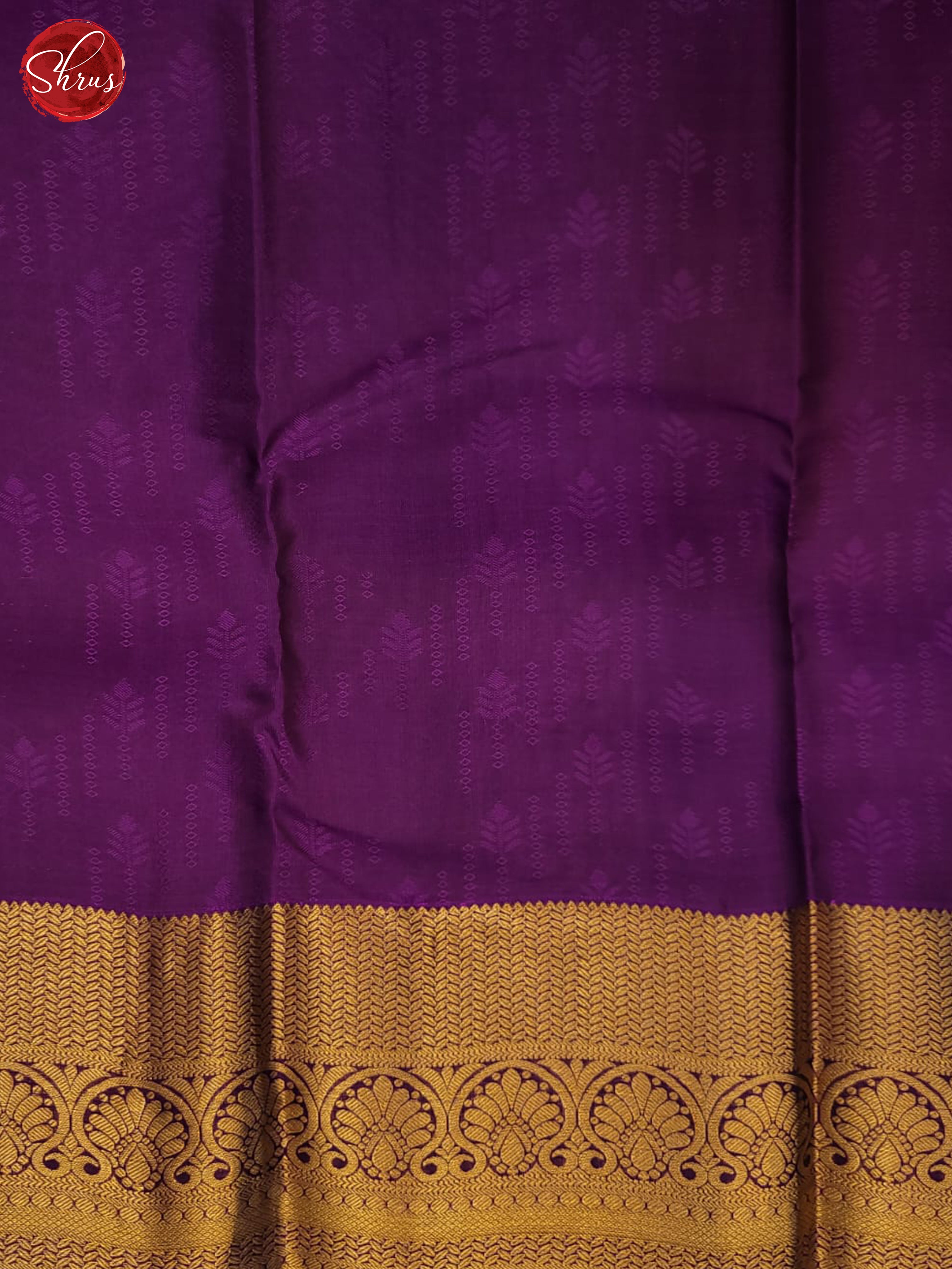 Green and violet- Kanchipuram half-pure Silk Saree - Shop on ShrusEternity.com