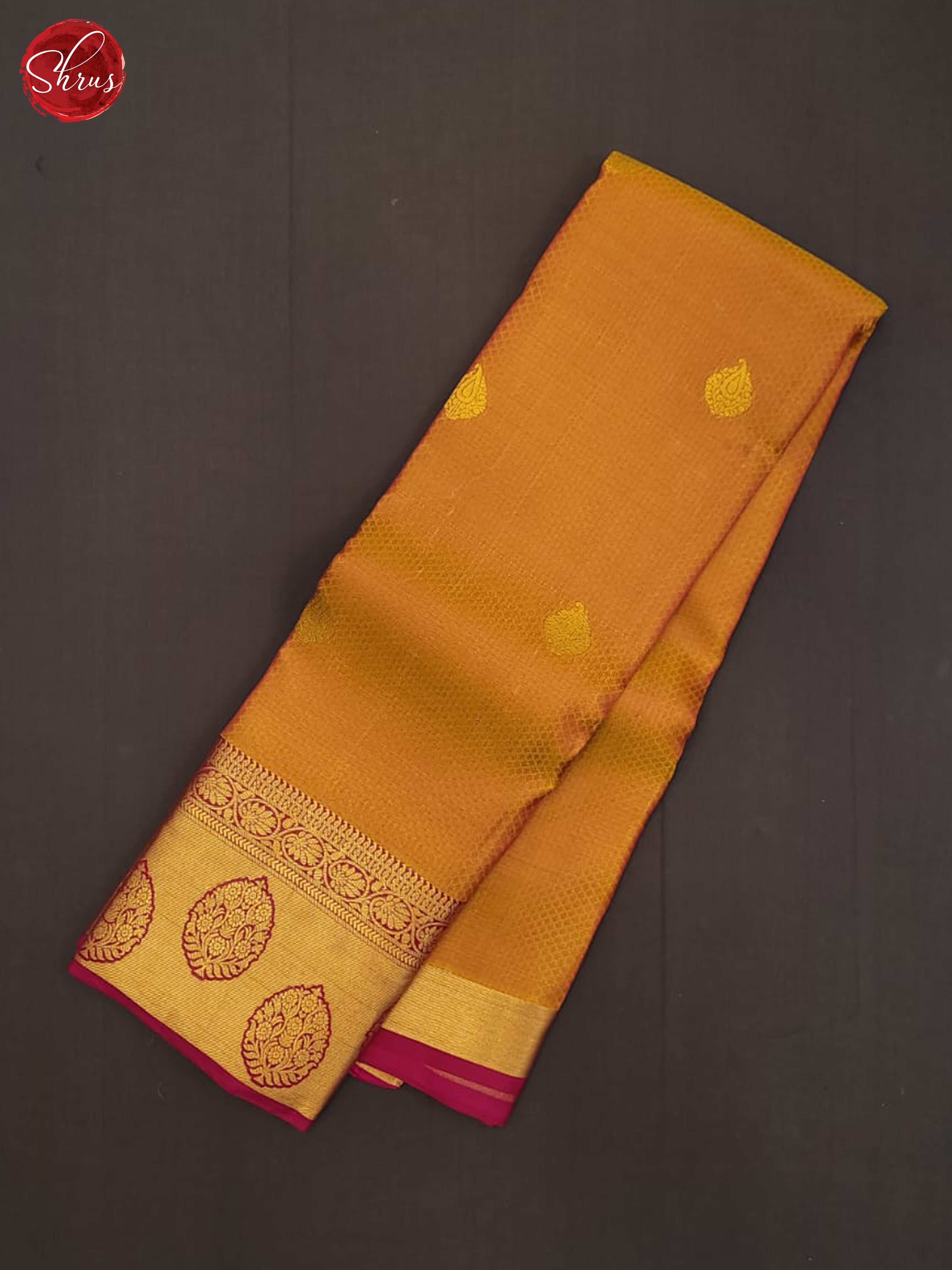 mustard and Majentha pink- Kanchipuram half-pure Silk Saree - Shop on ShrusEternity.com