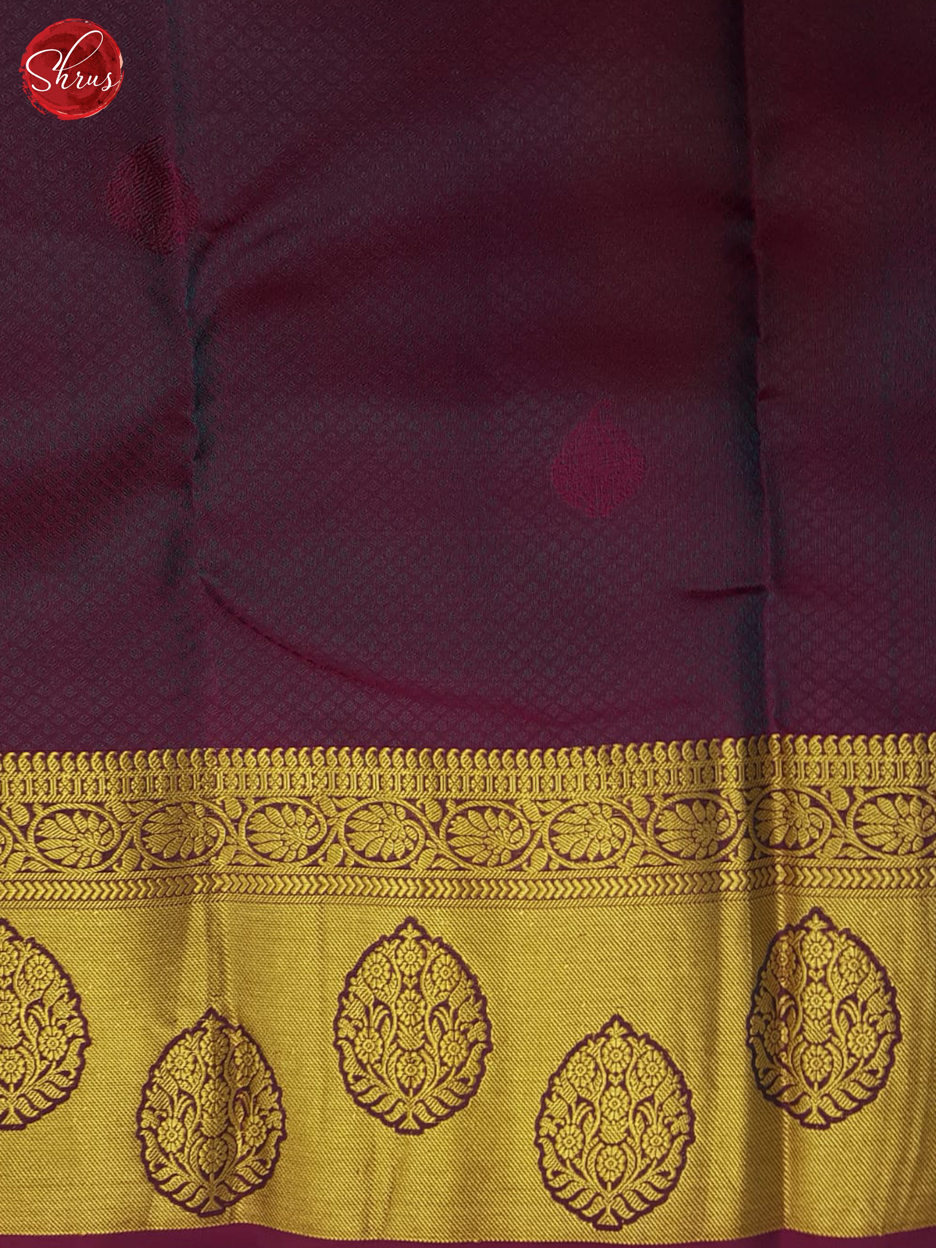 Green And Wine- Kanchipuram Half-pure Silk Saree - Shop on ShrusEternity.com