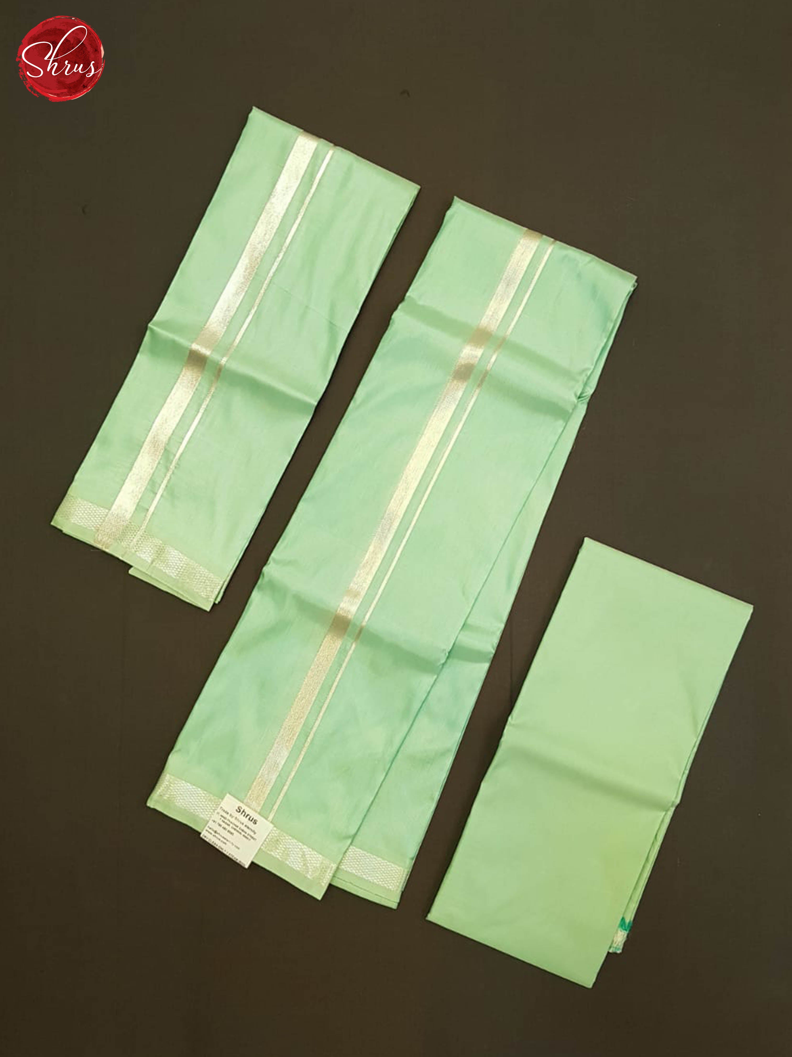 Pastel Green- Semi Tissue Men's  Dhoti(8*4)(8 Mozham) - Shop on ShrusEternity.com