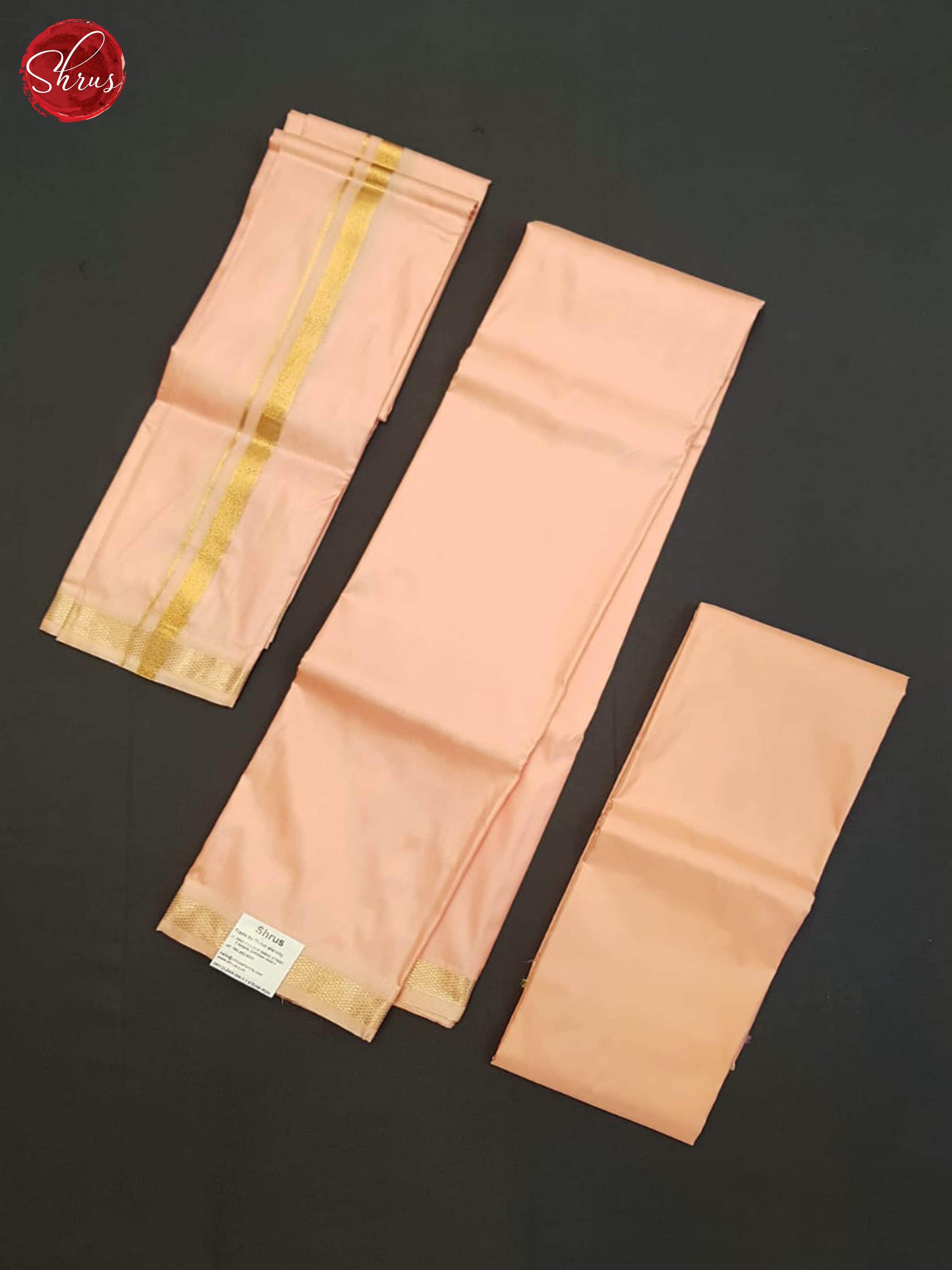 Pink  - Semi Tissue Men's Dhoti(8*4) - Shop on ShrusEternity.com