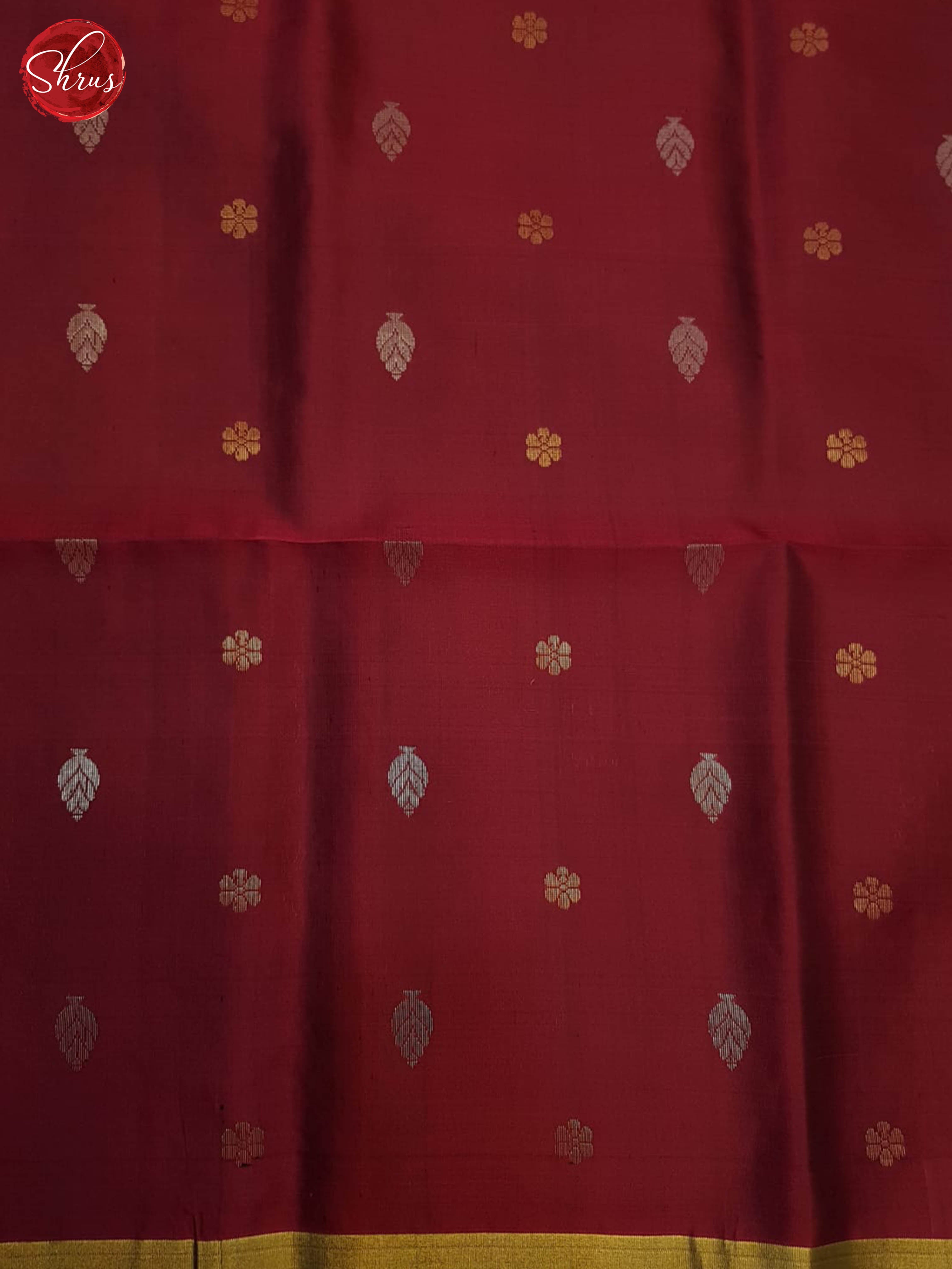 Grey And Maroon- Soft Silk Saree - Shop on ShrusEternity.com