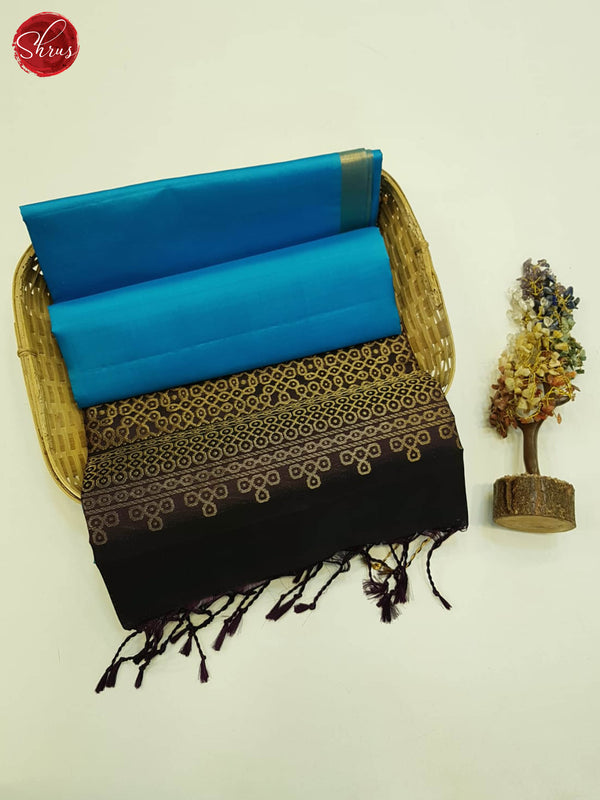 Blue And Deep Wine- Soft Silk Saree - Shop on ShrusEternity.com
