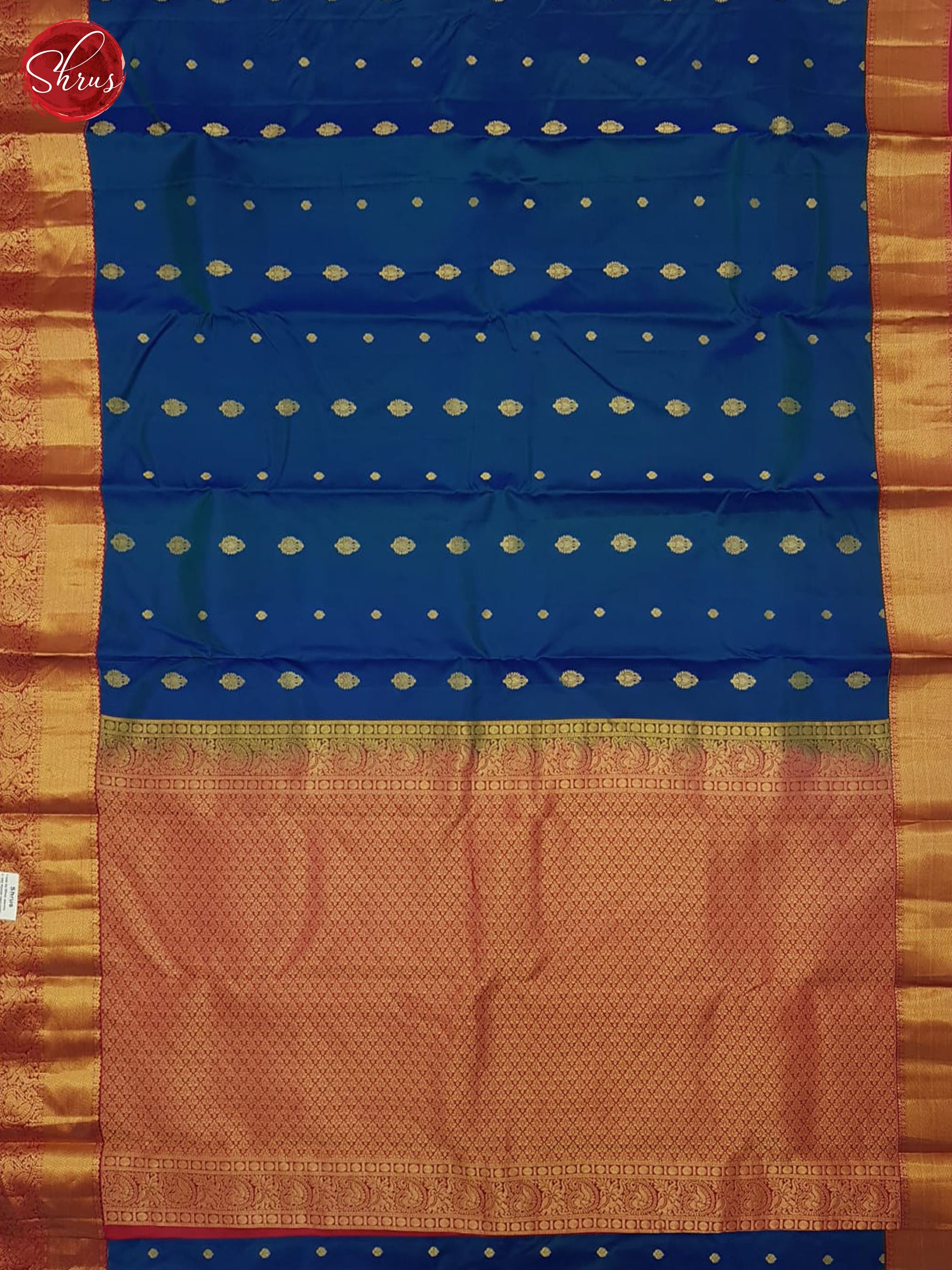 Blue & Pink - Kanchipuram silk Saree - Shop on ShrusEternity.com