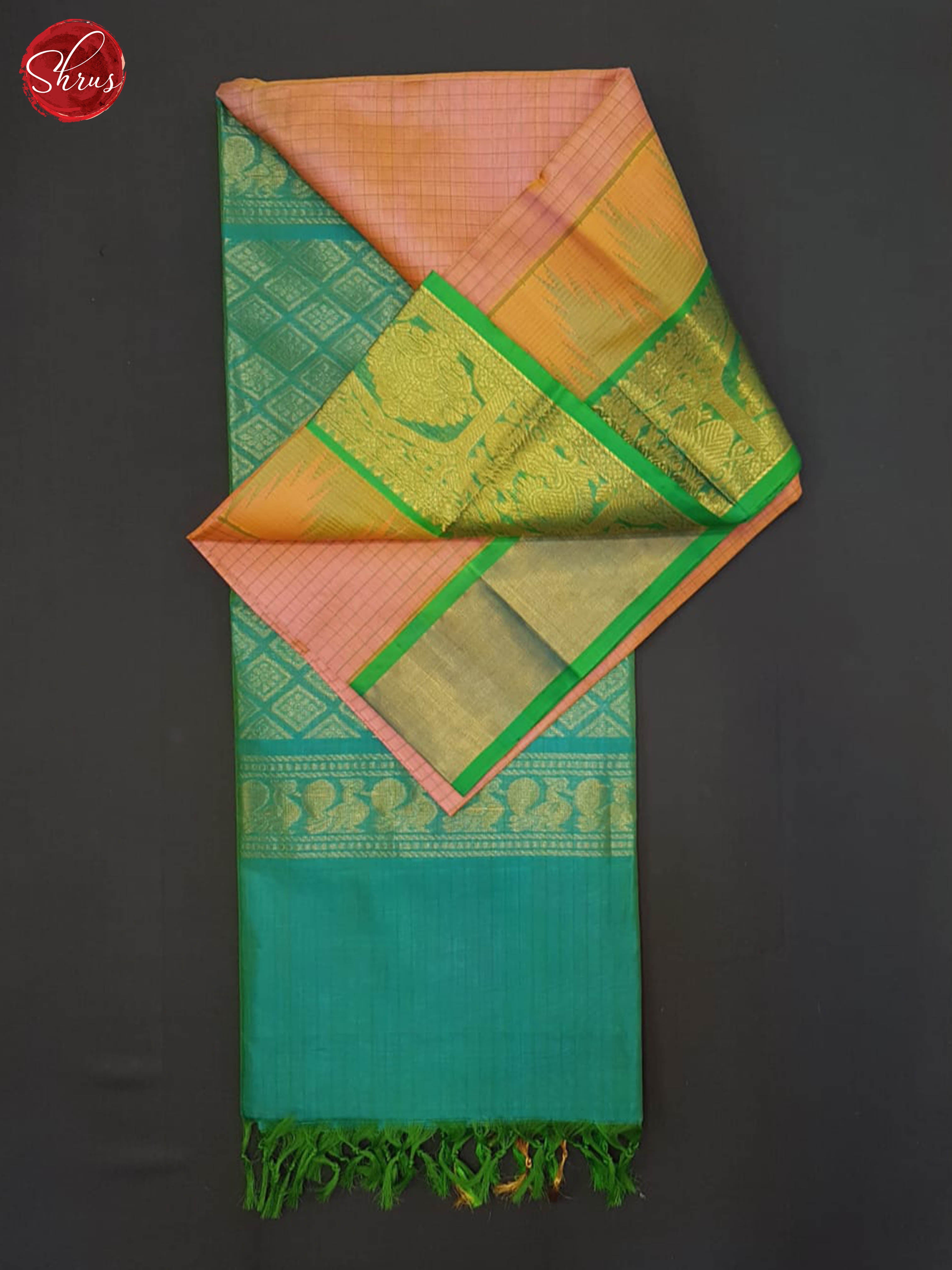 Pink And Green- Silk Cotton Saree - Shop on ShrusEternity.com