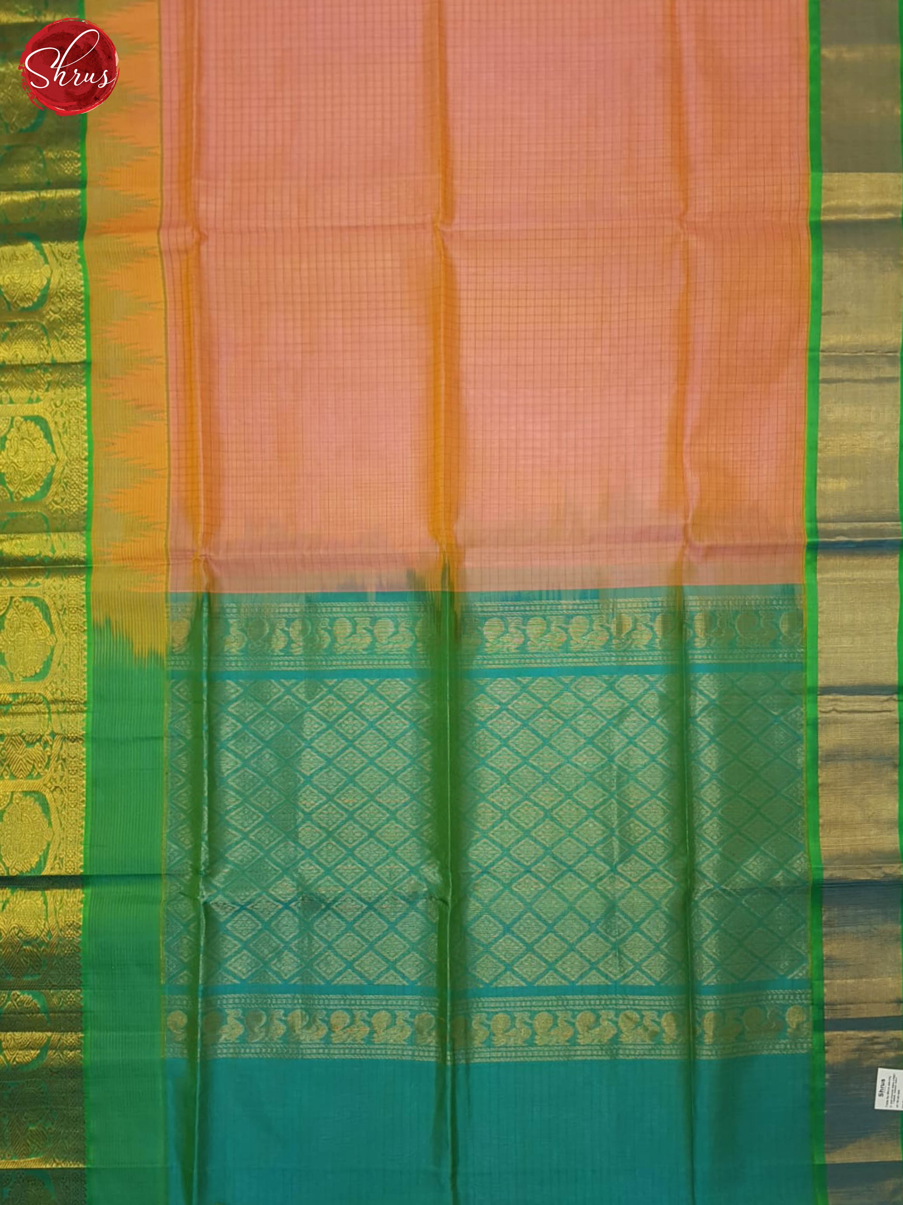 Pink And Green- Silk Cotton Saree - Shop on ShrusEternity.com