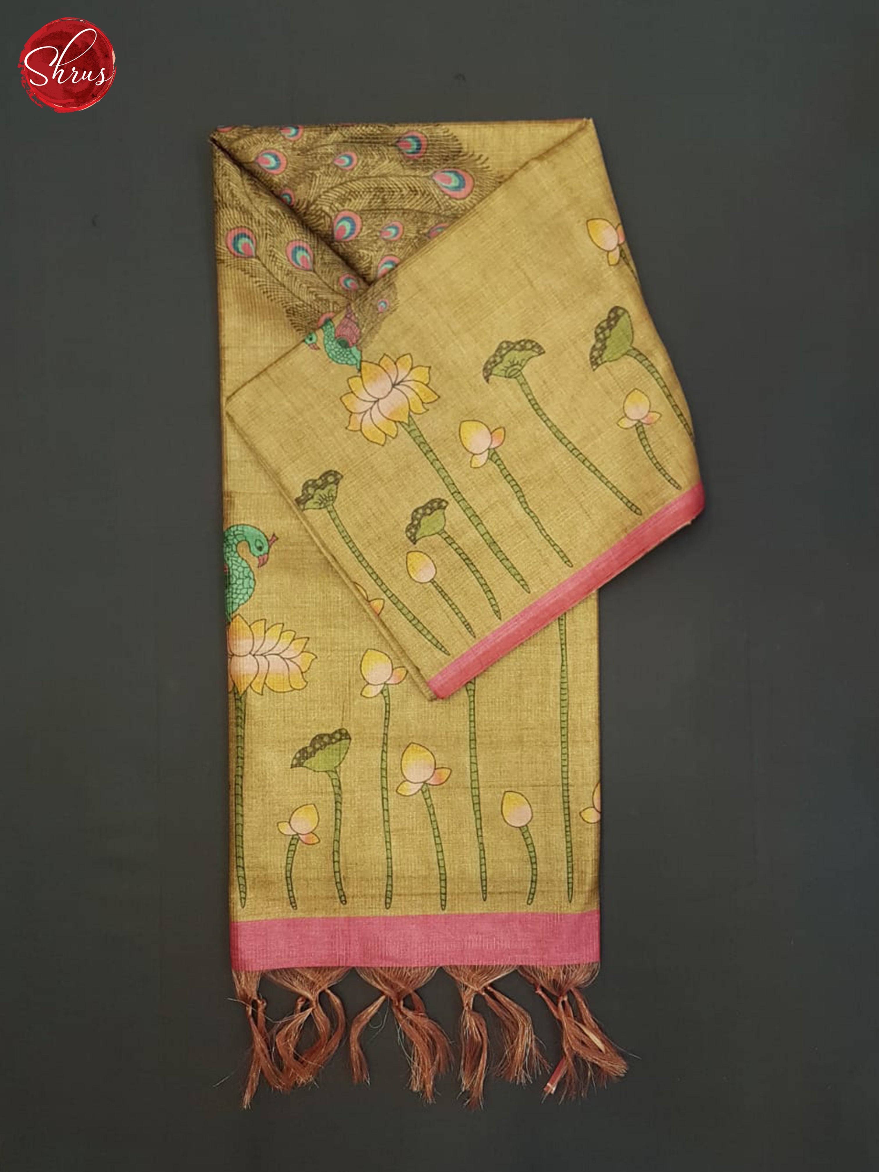 Brown And Pink- Semi Tussar Saree - Shop on ShrusEternity.com