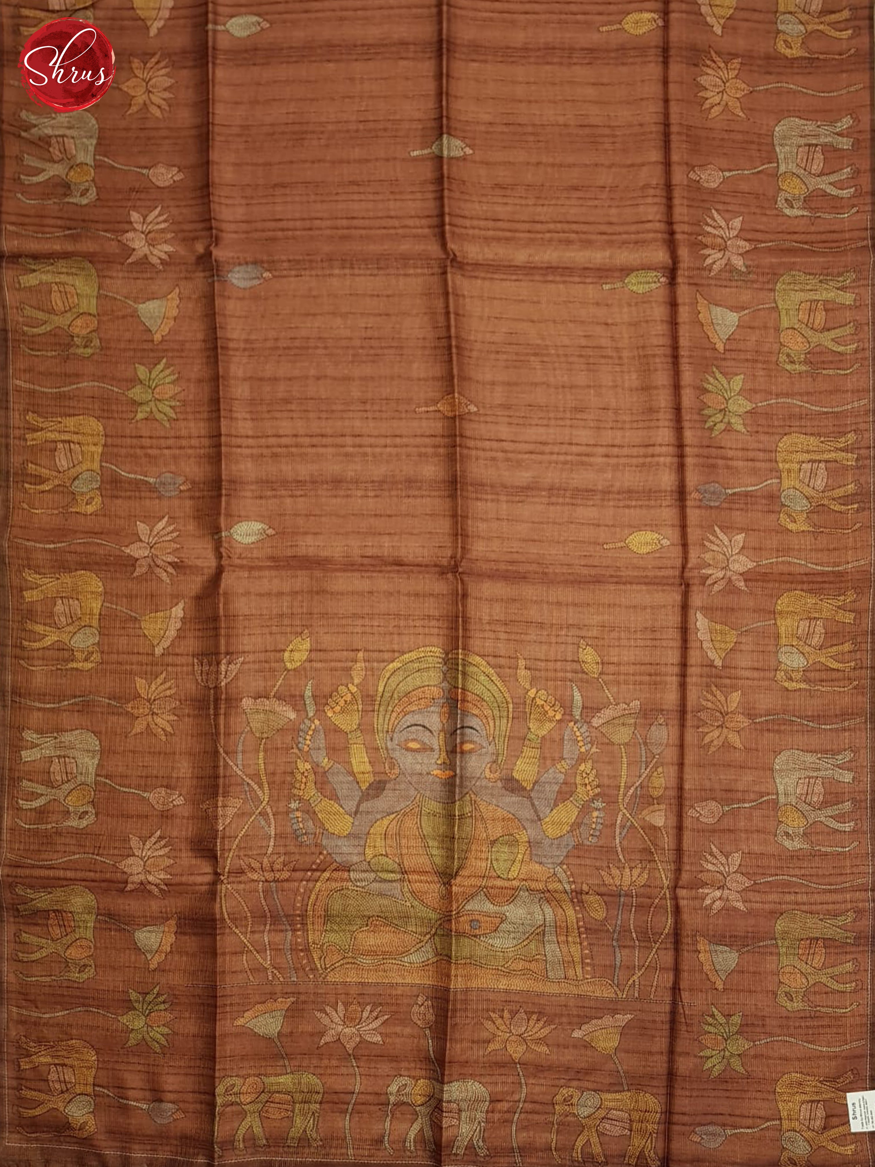 Brick Brown(Single tone)- Semi Tussar Saree - Shop on ShrusEternity.com