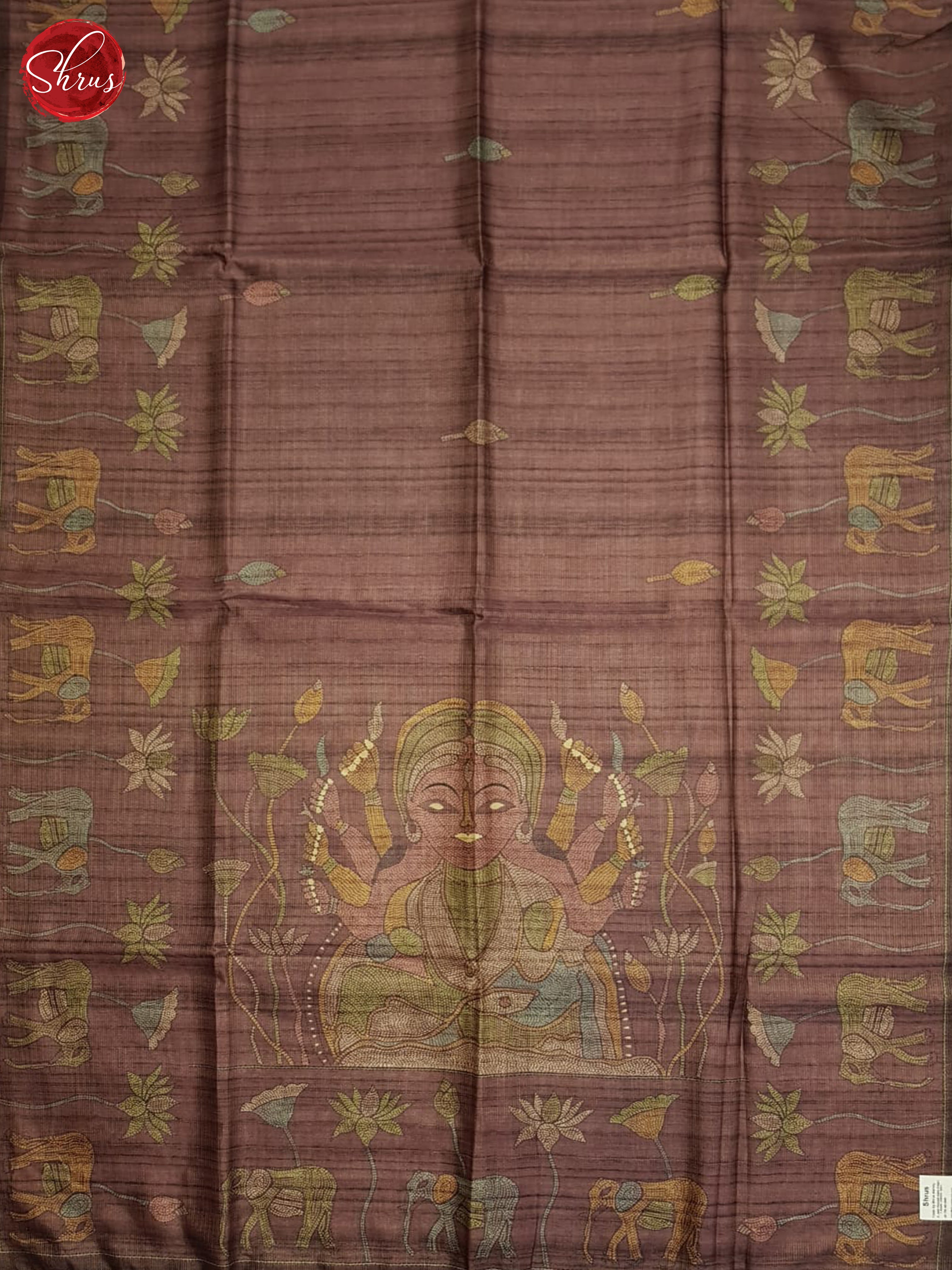 Dusty Wine(Single Tone)- Semi Tussar Saree - Shop on ShrusEternity.com