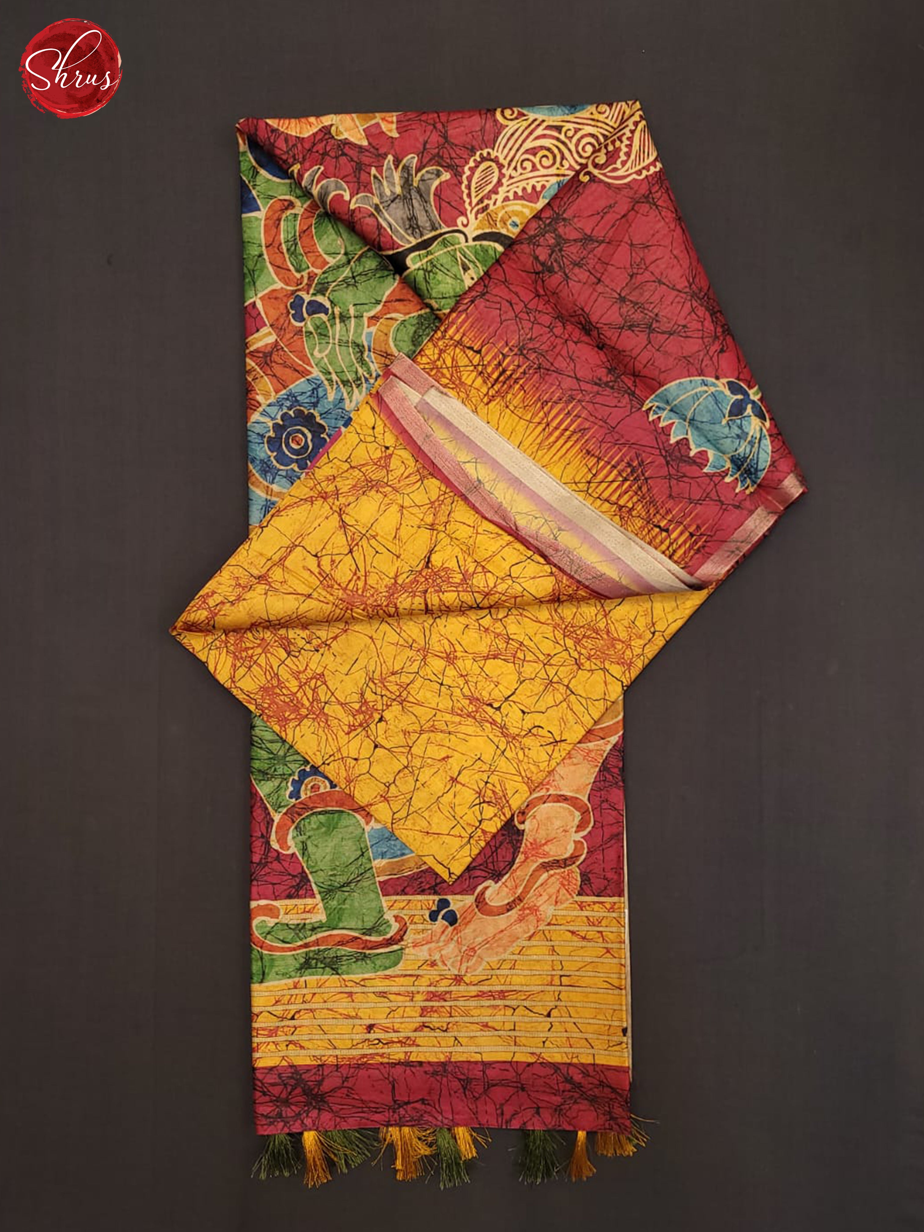 Yellow & Orange- Semi Matka Cotton Saree - Shop on ShrusEternity.com