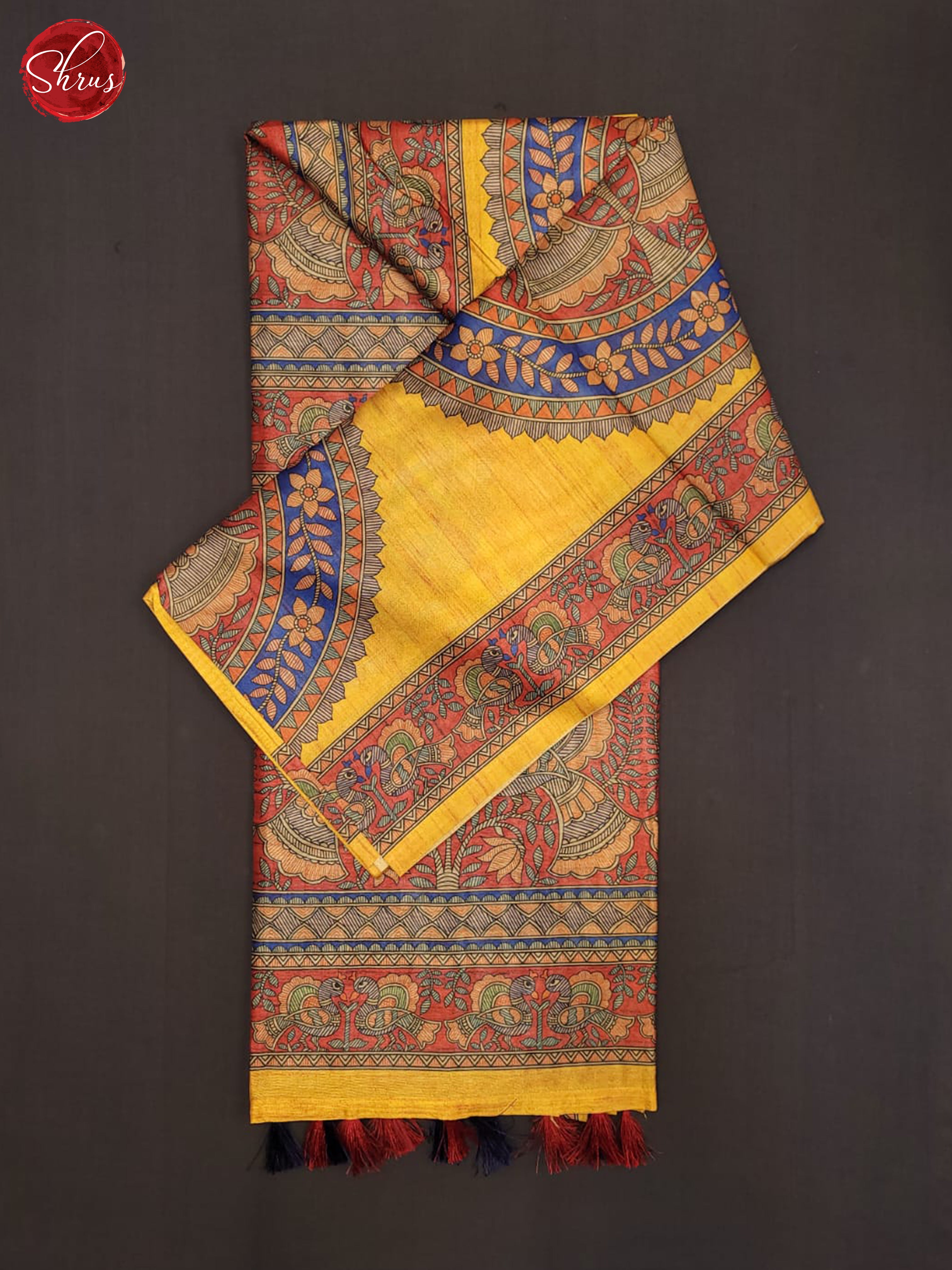 yellow and red- Semi Matka Saree - Shop on ShrusEternity.com