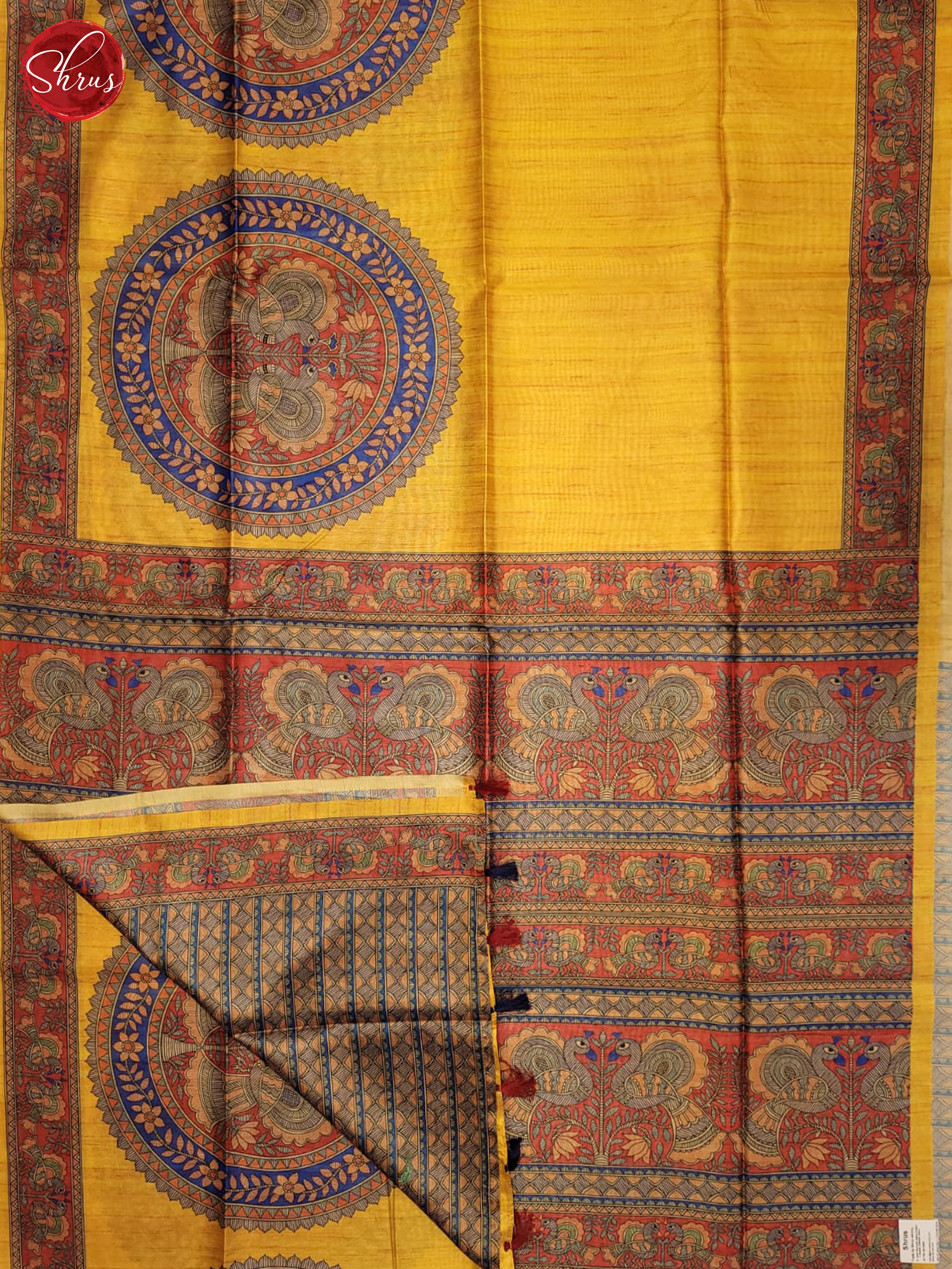 yellow and red- Semi Matka Saree - Shop on ShrusEternity.com