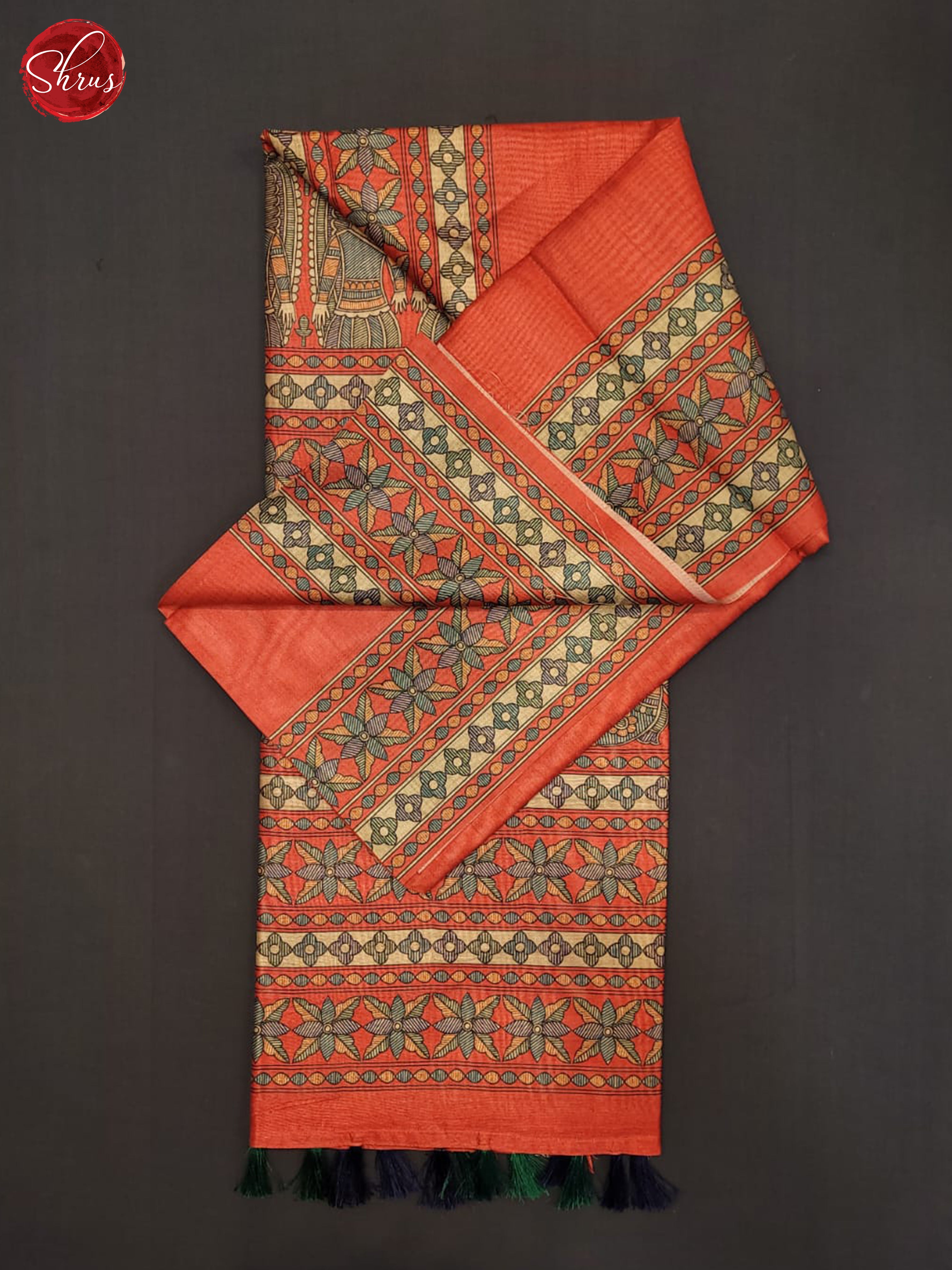 Red and beige- Semi Matka Saree - Shop on ShrusEternity.com