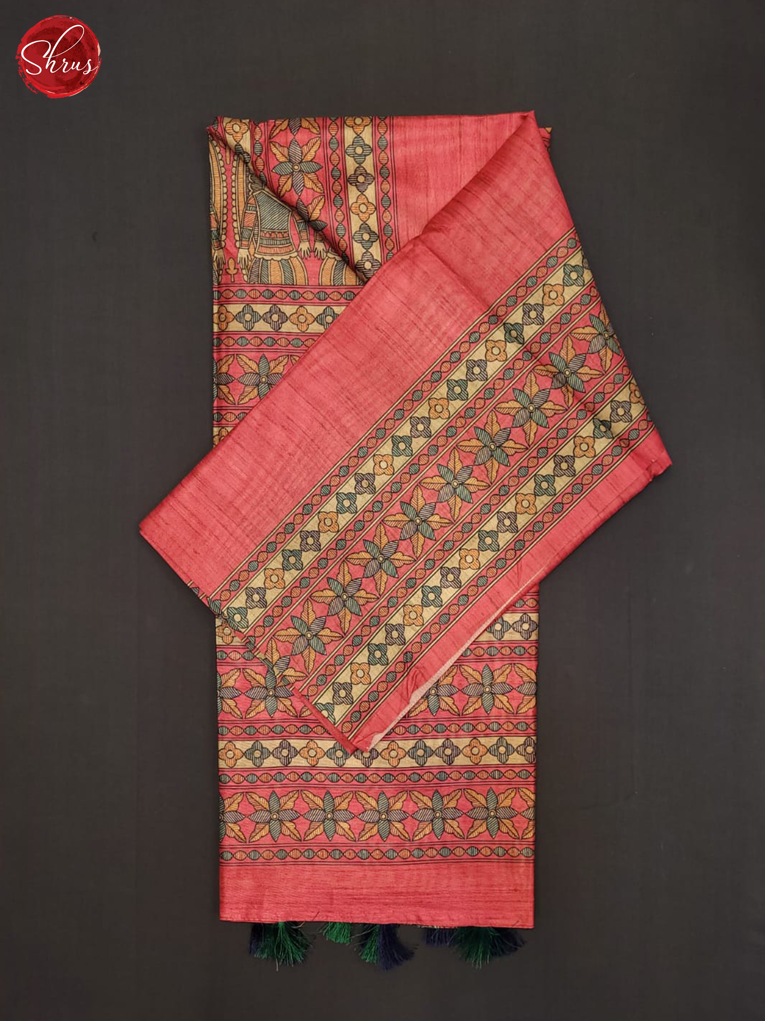 pink and beige- Semi Matka Saree - Shop on ShrusEternity.com