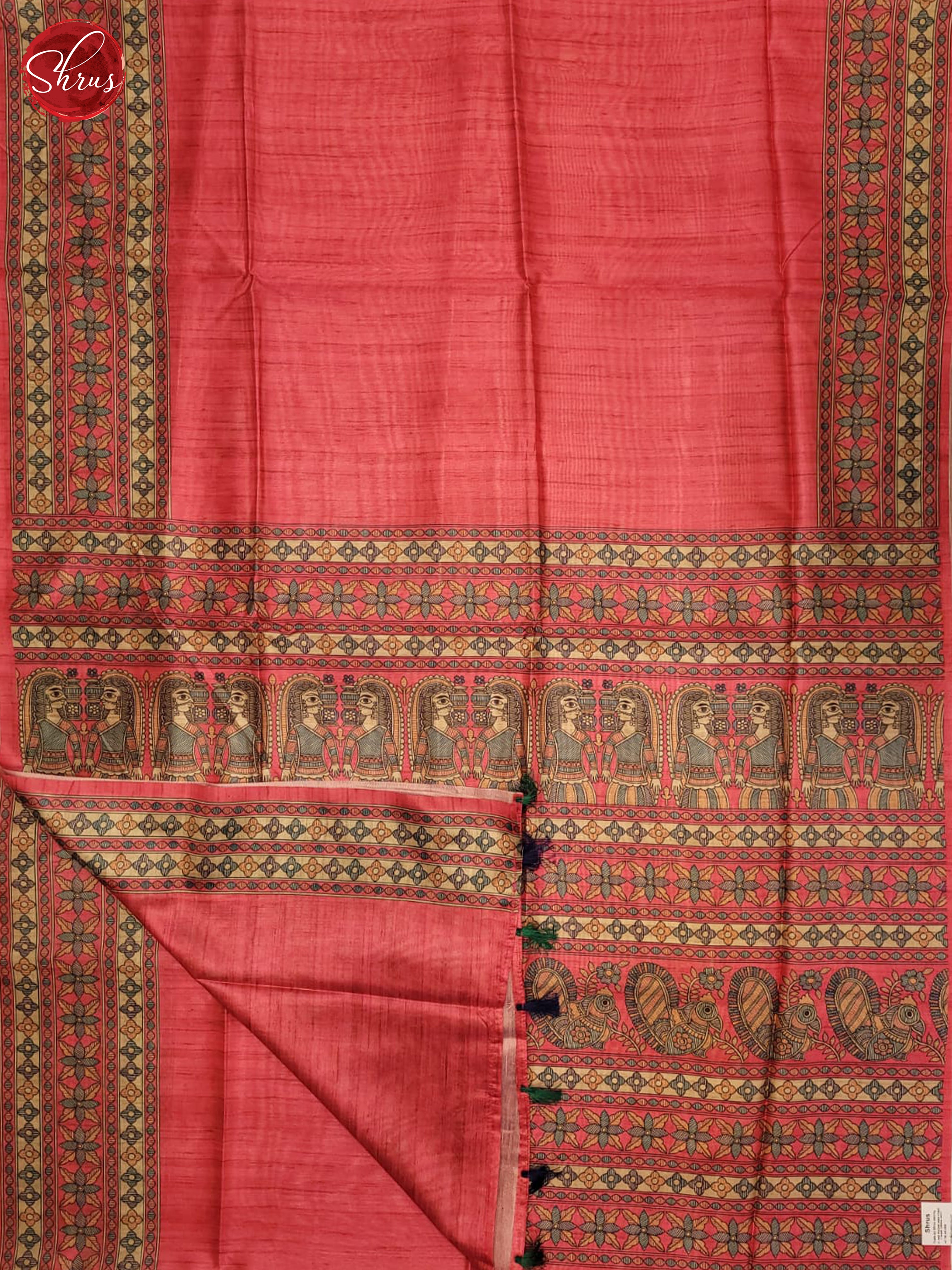 pink and beige- Semi Matka Saree - Shop on ShrusEternity.com