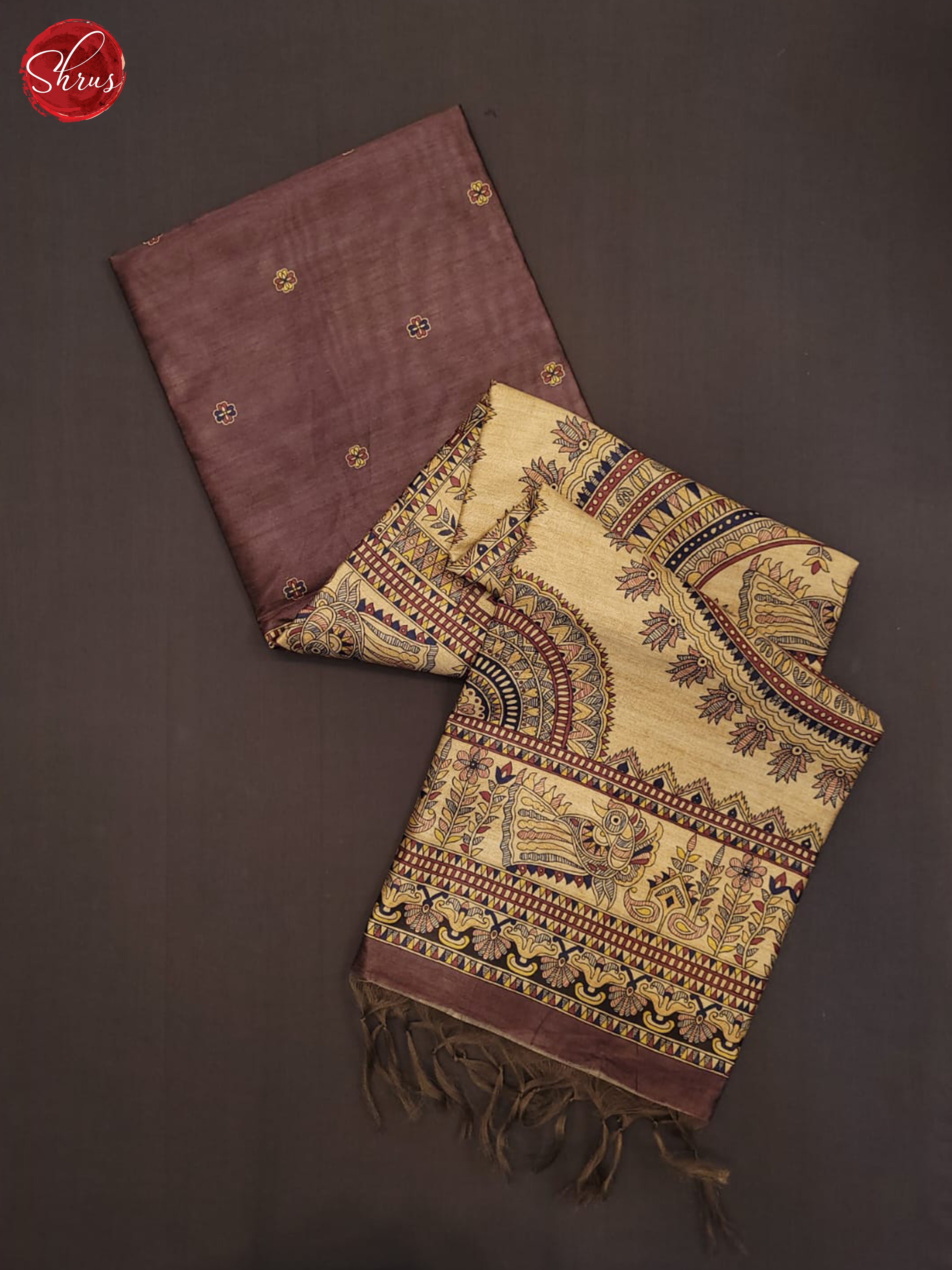 Dark onion pink and beige- Semi Matka Saree - Shop on ShrusEternity.com