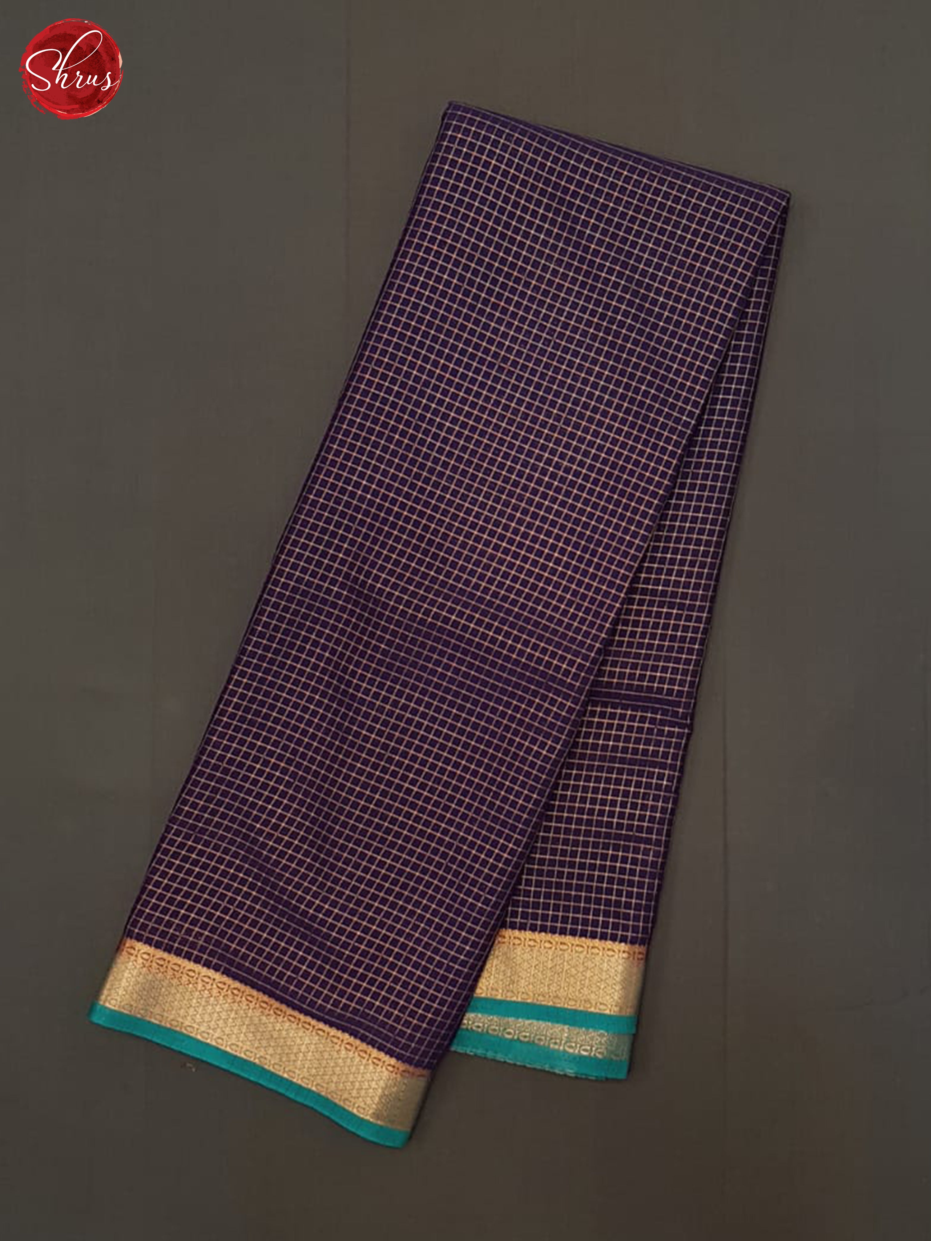 Purple & Peacock Neck- Semi Mysoresilk Saree - Shop on ShrusEternity.com