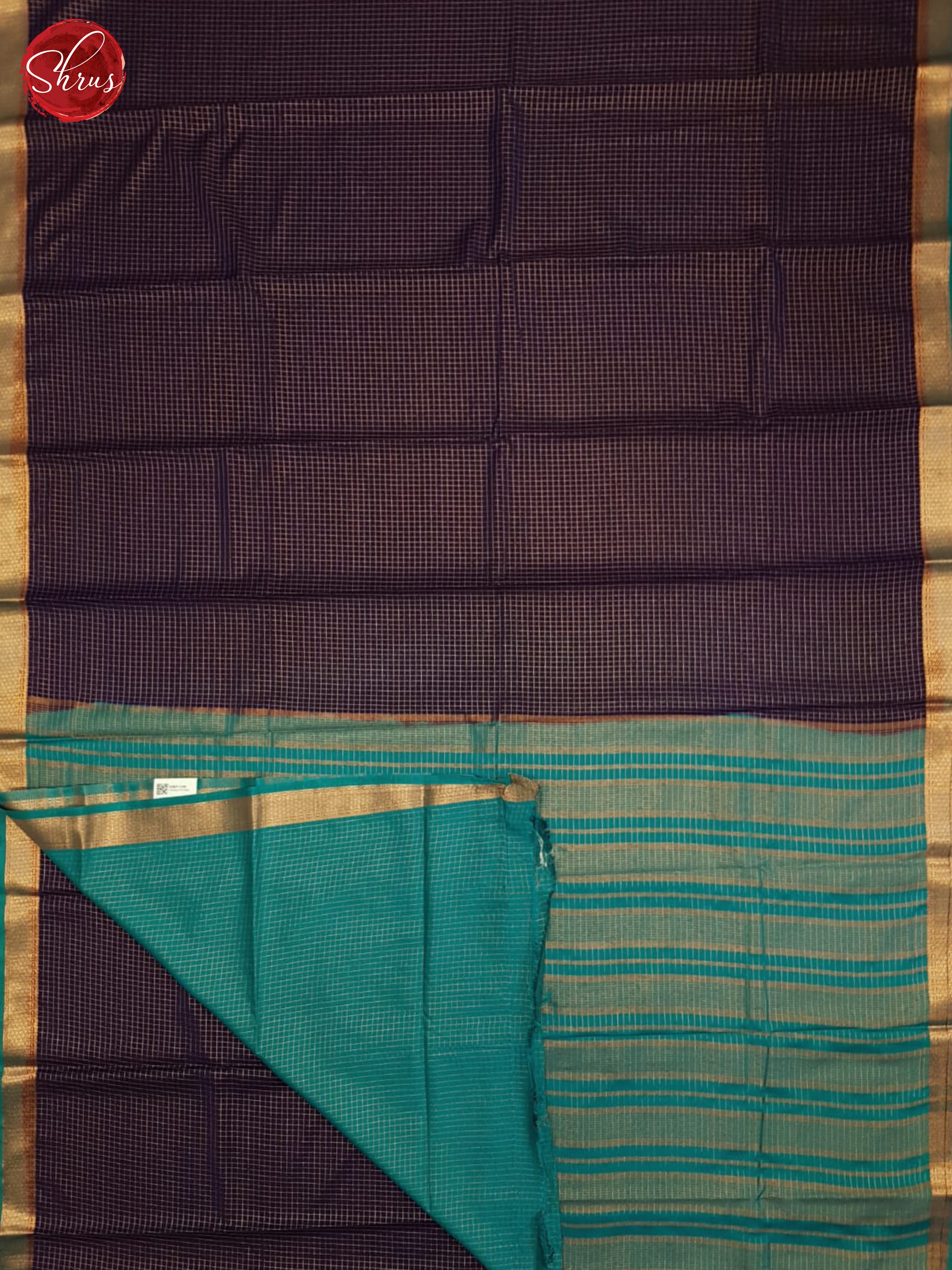 Purple & Peacock Neck- Semi Mysoresilk Saree - Shop on ShrusEternity.com