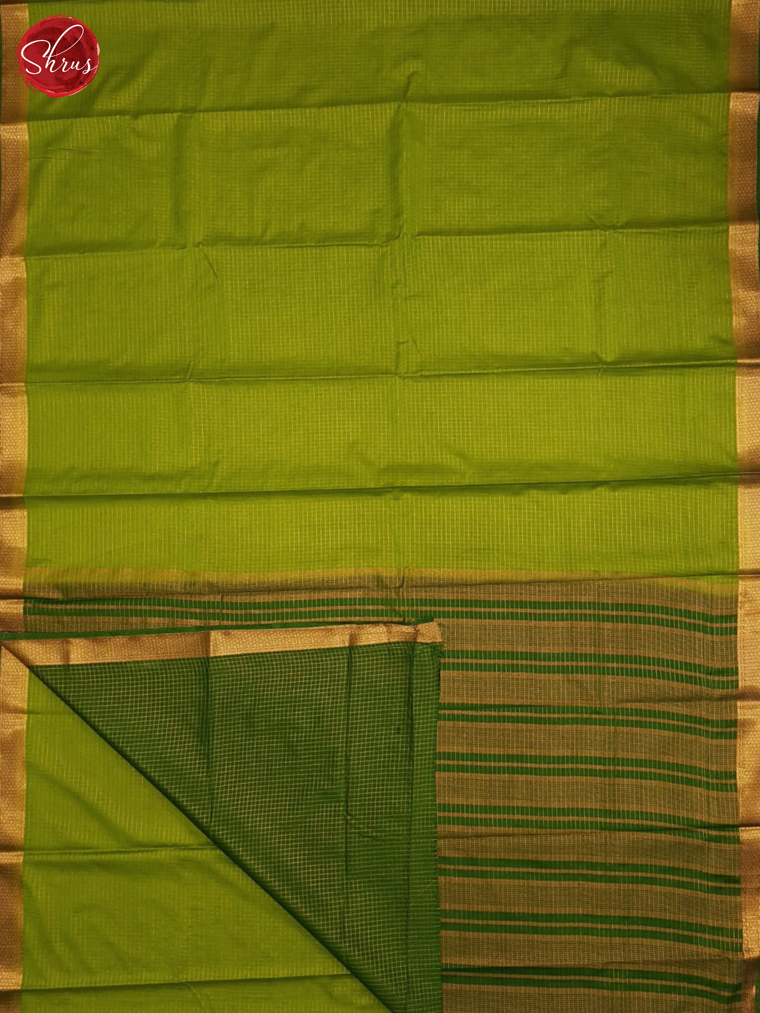 Light Green & Green - Semi Mysoresilk Saree - Shop on ShrusEternity.com