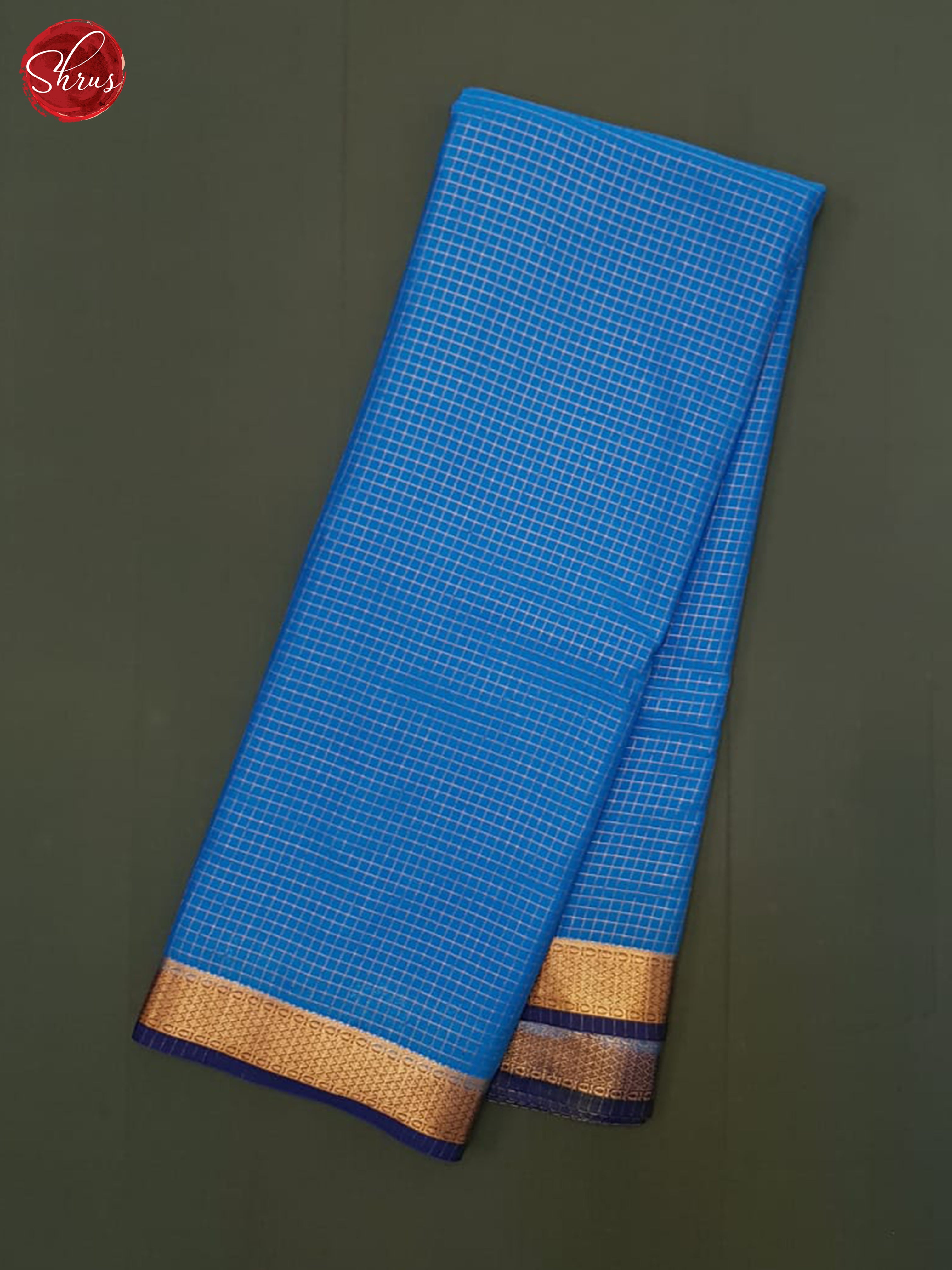 Blue & Navy Blue- Semi Mysoresilk Saree - Shop on ShrusEternity.com