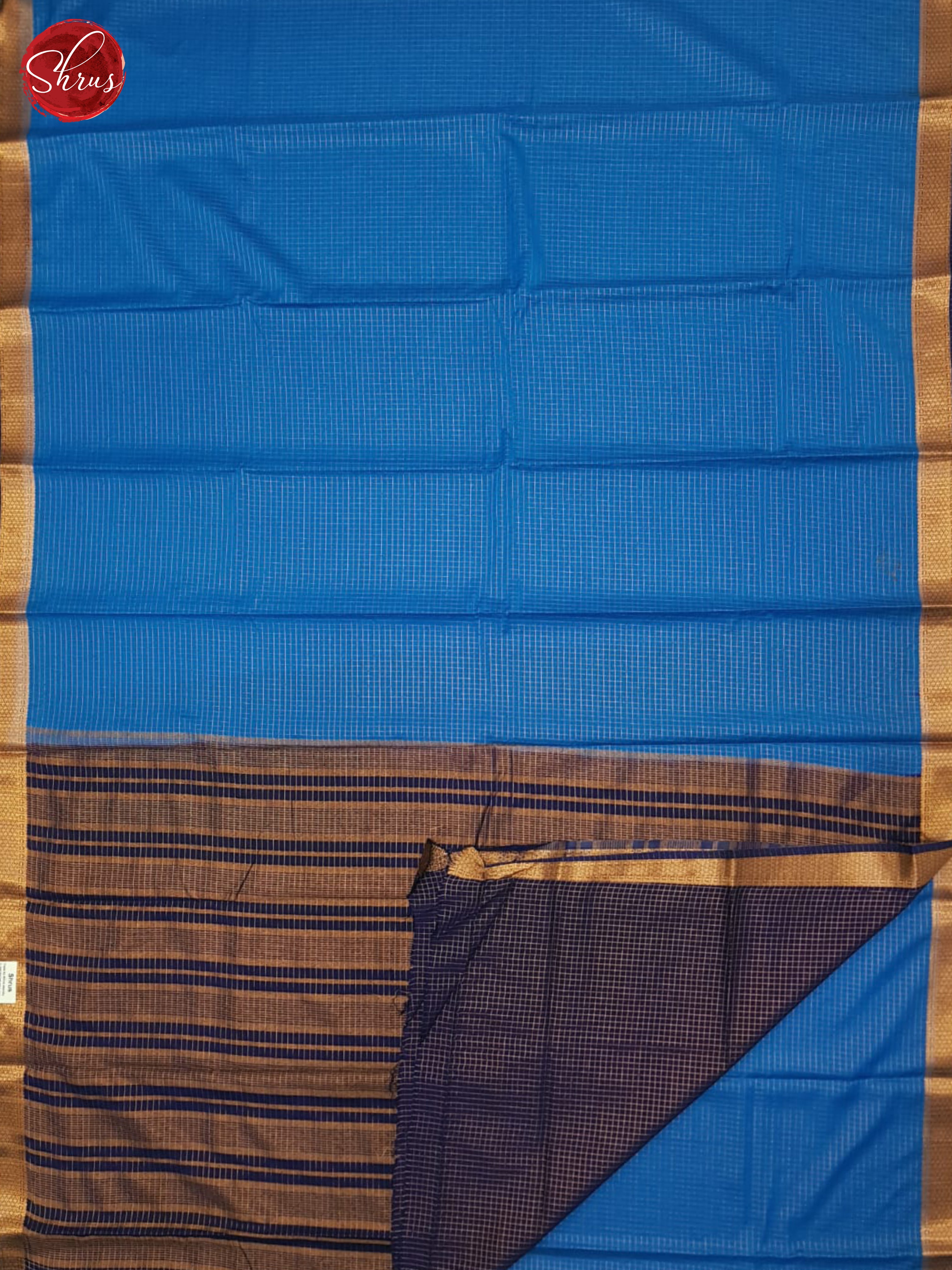 Blue & Navy Blue- Semi Mysoresilk Saree - Shop on ShrusEternity.com