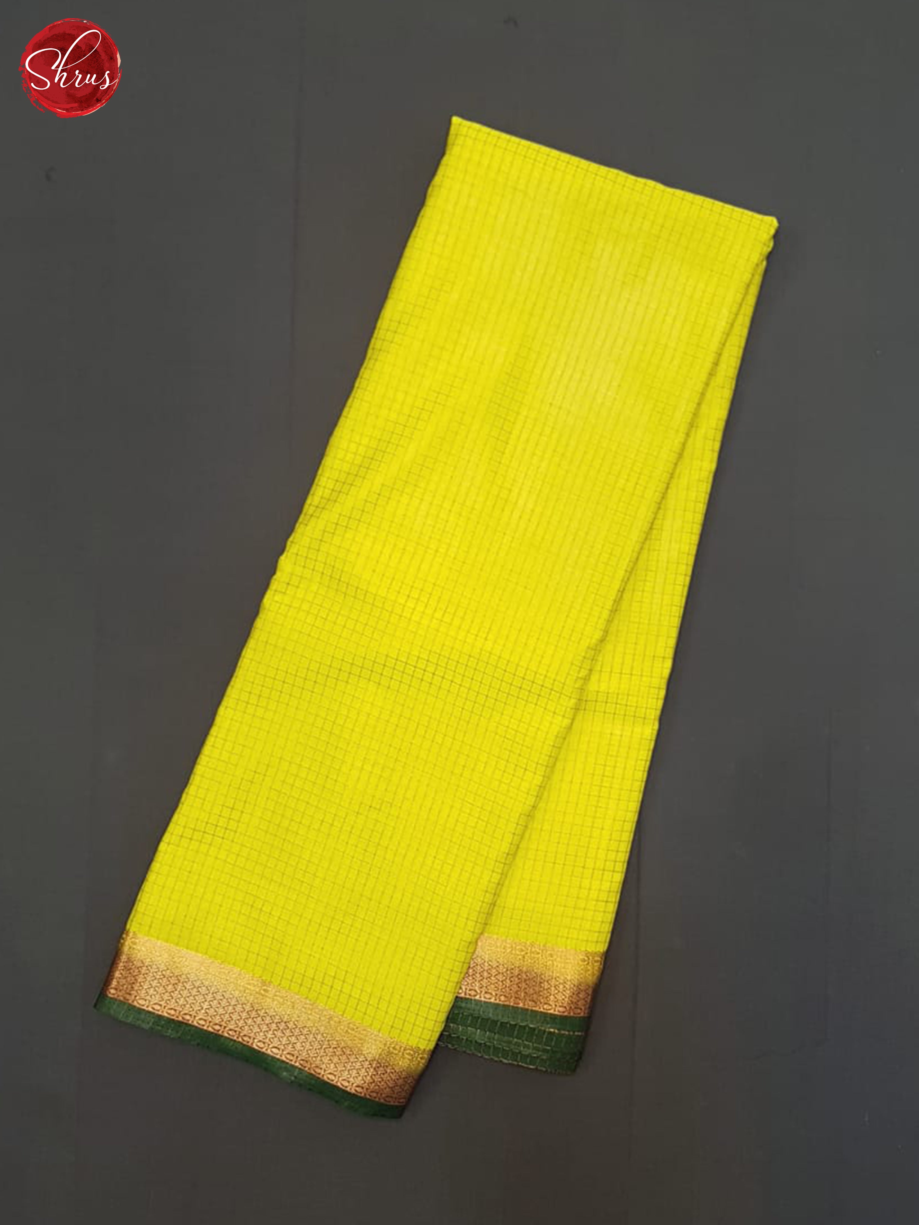 Lime Yellow & Green- Semi Mysoresilk Saree - Shop on ShrusEternity.com