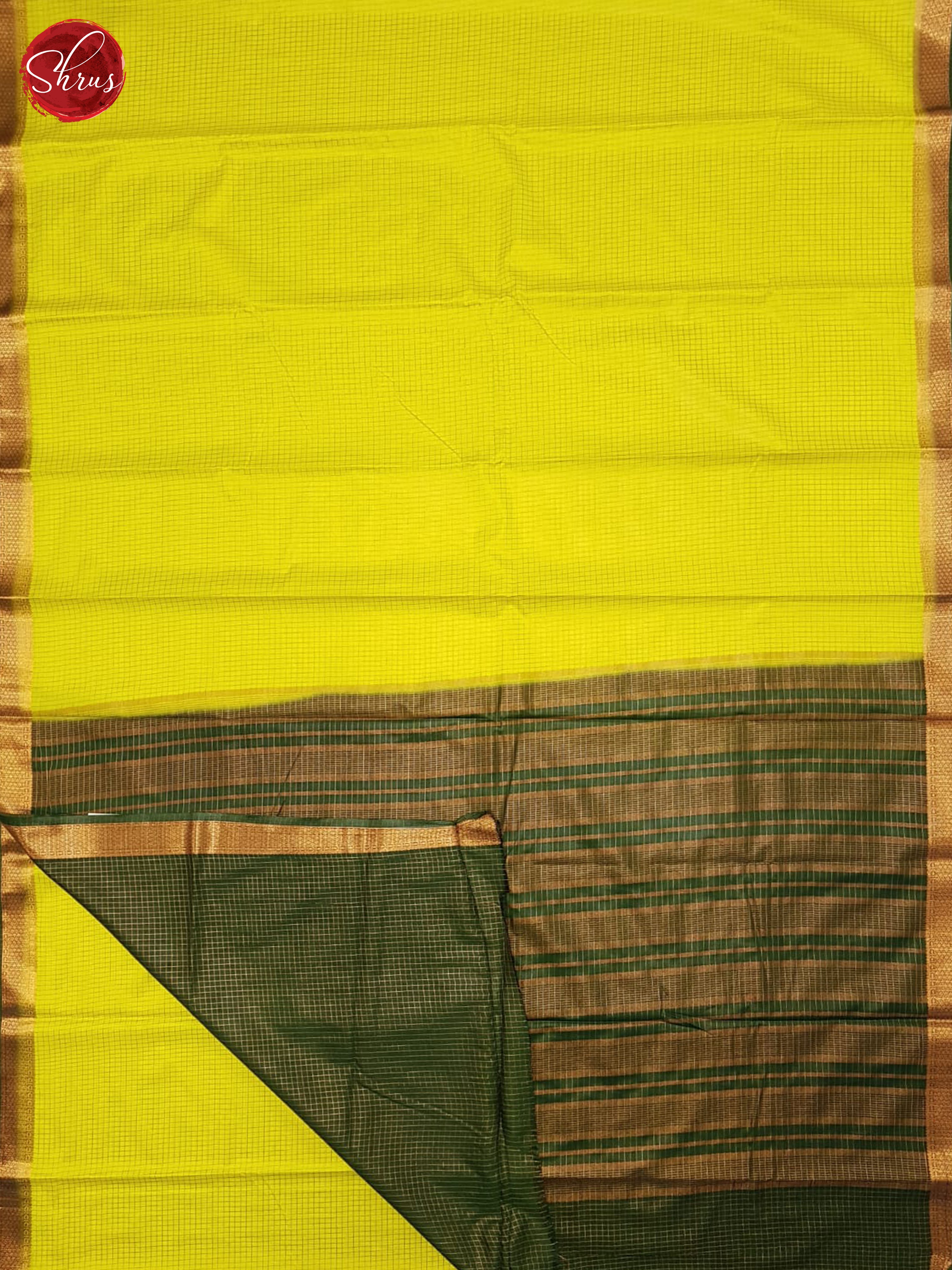 Lime Yellow & Green- Semi Mysoresilk Saree - Shop on ShrusEternity.com