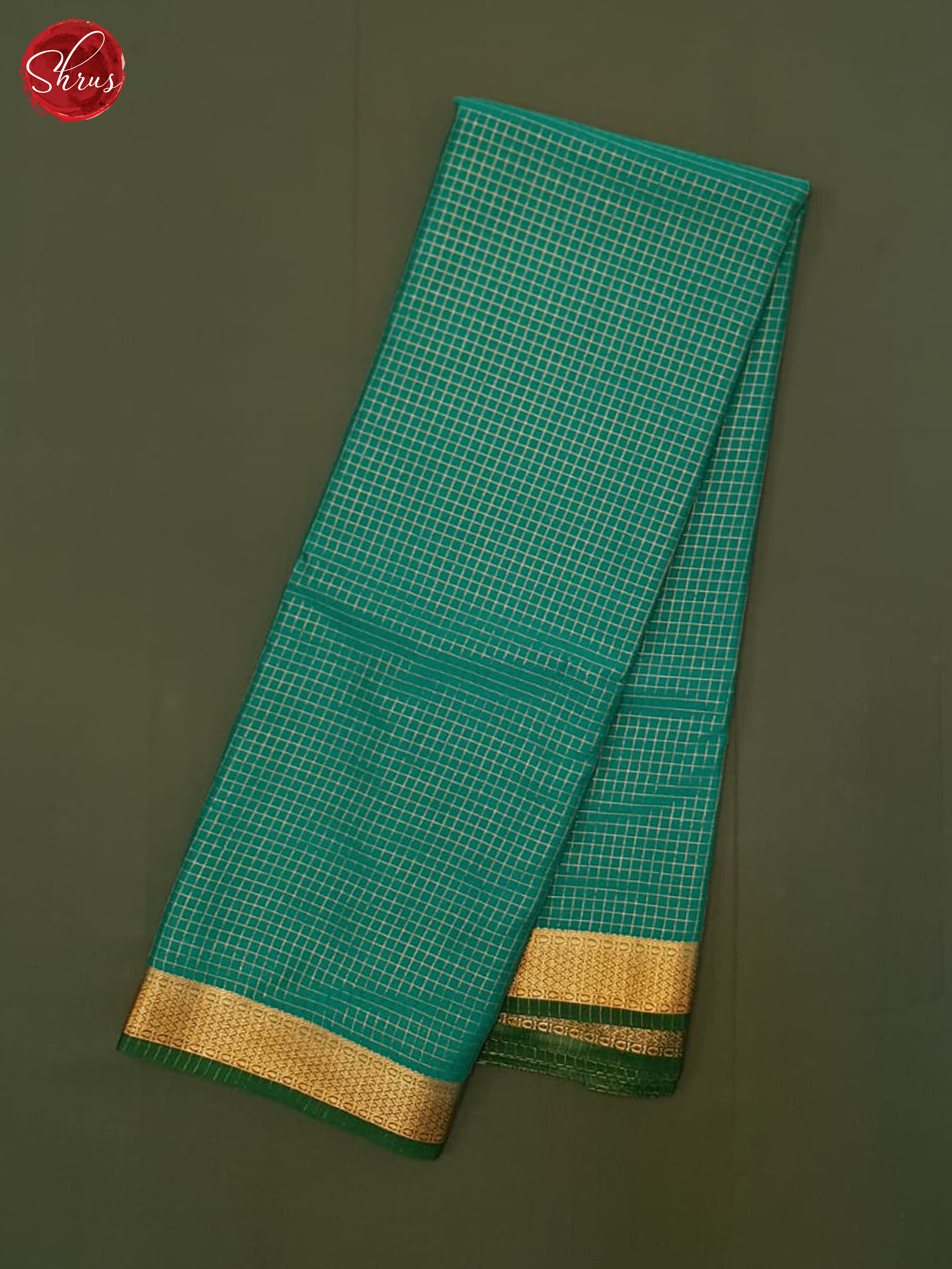 Peacock Blue & Green - Semi Mysoresilk Saree - Shop on ShrusEternity.com