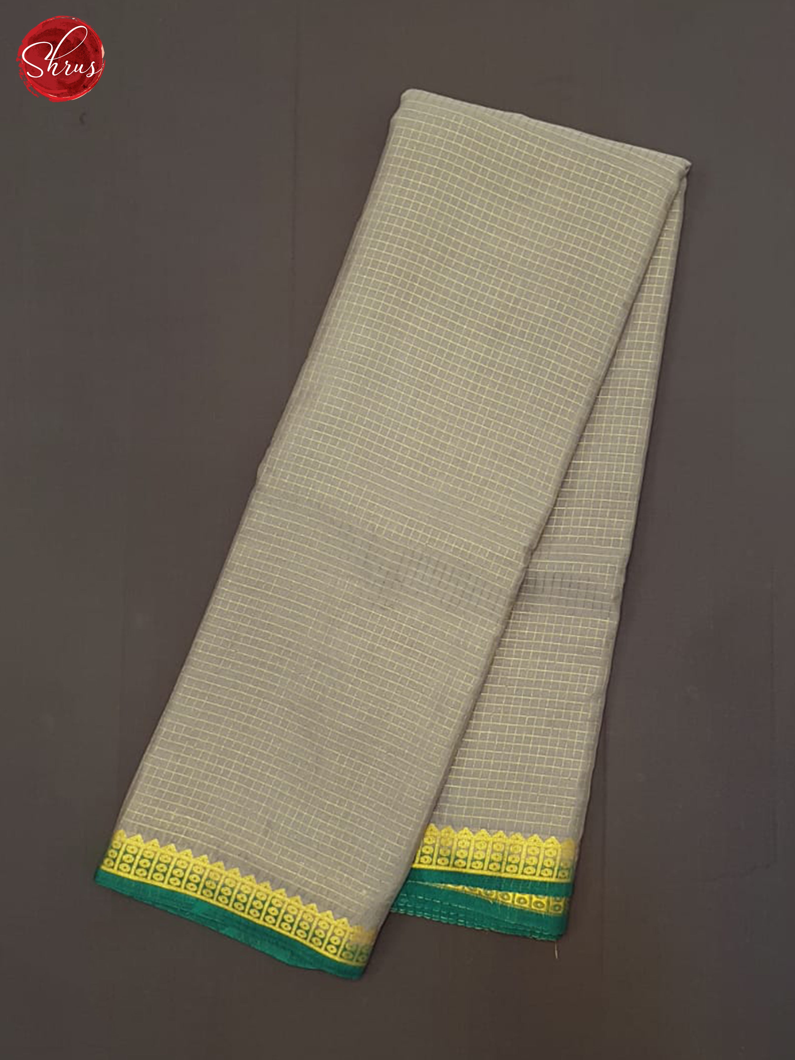 Grey & Green- Semi Mysoresilk Saree - Shop on ShrusEternity.com